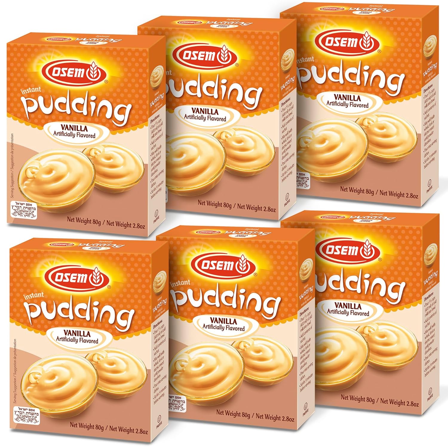 OSEM Pudín sabor a vainilla, 2.8 onzas, 12 unidades, 6 paquetes