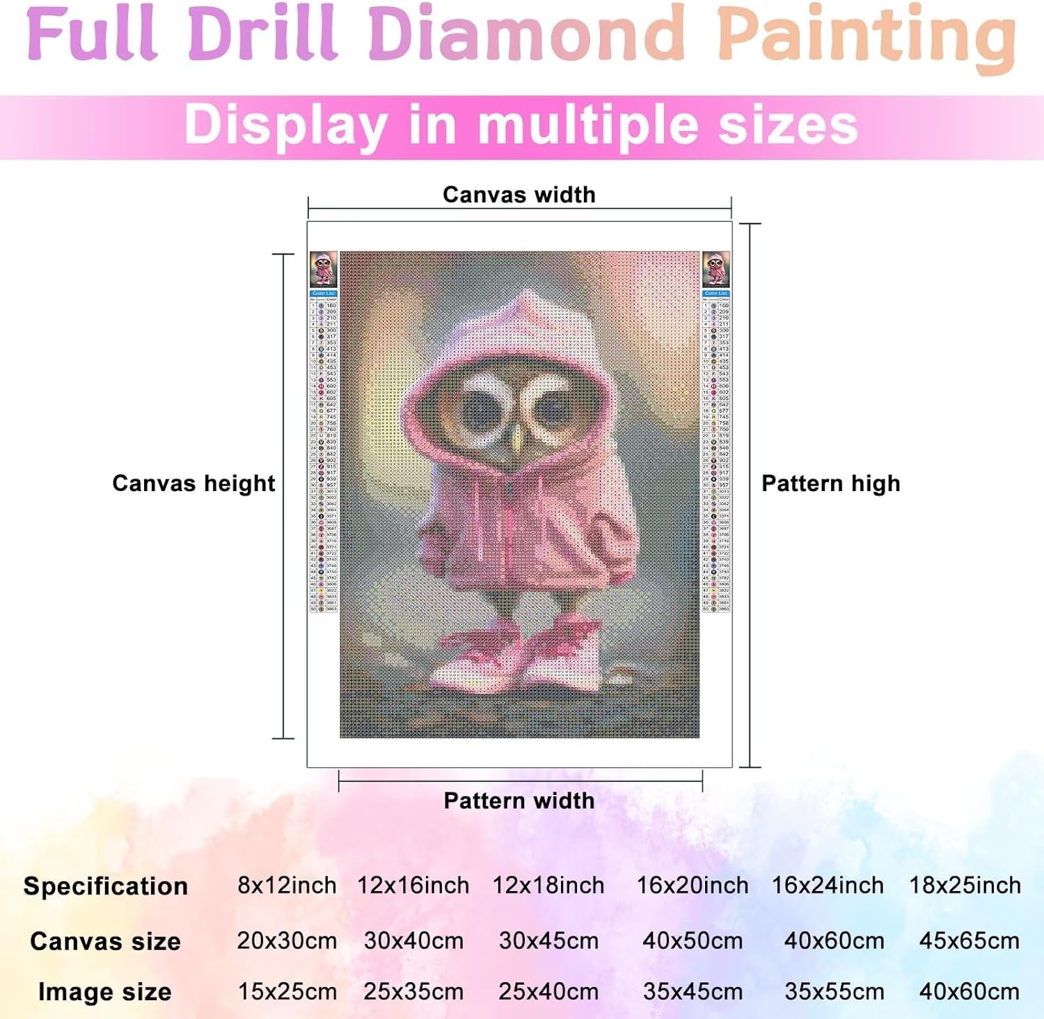 CoHraeu OWL – Kits de pintura de diamantes para adultos, kit de arte de diamante 5D de búho, pintura de diamante de taladro completo, arte y