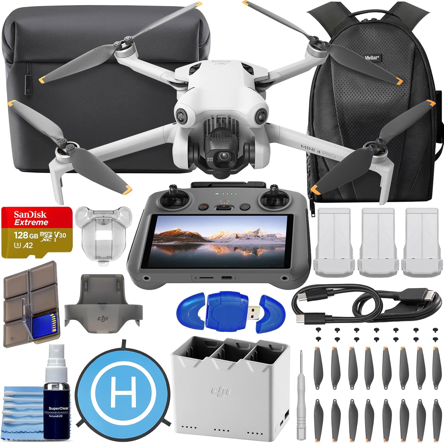 DJI Mini 4 Pro Fly More Combo Plus con DJI RC 2 (control remoto de pantalla), CP.MA.00000740.01 Mini-dron plegable con video 4K HDR de menos de 8.78