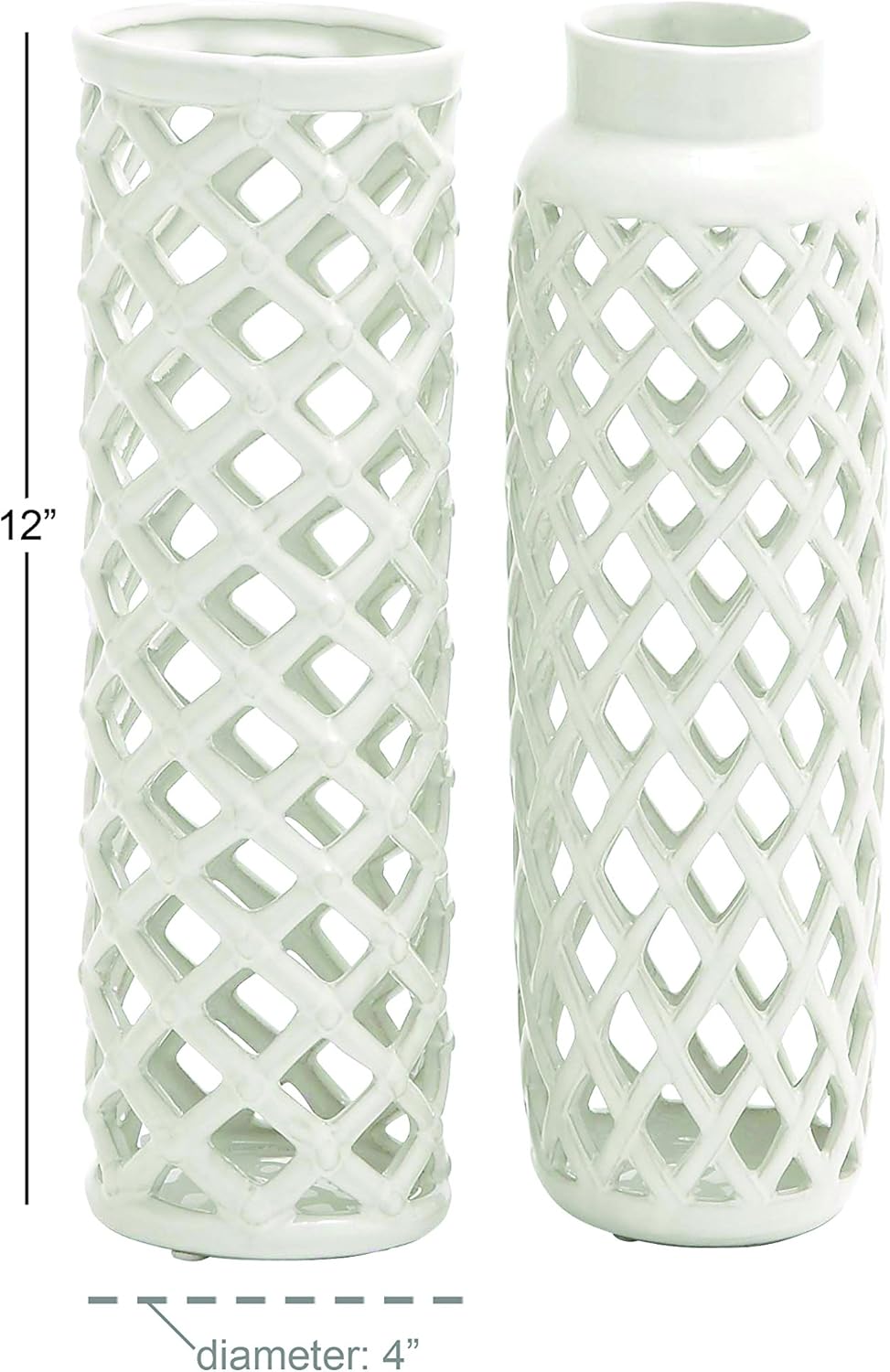 Deco 79 92561 Jarrón de cerámica, 4″ x 12″