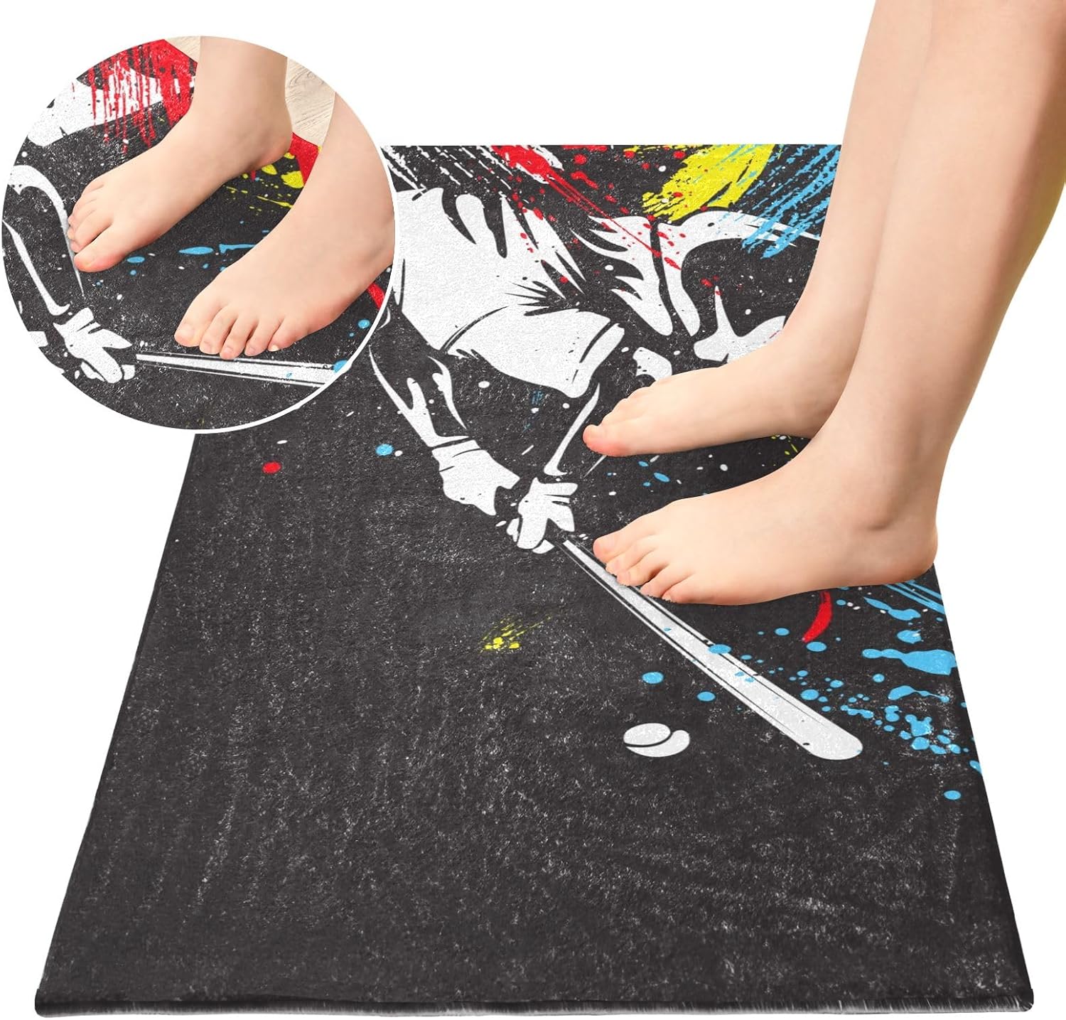 Alfombras de baño de felpa de béisbol para baño, parte trasera de goma antideslizante, lavables, alfombras de baño absorbentes, 39 x 20 pulgadas