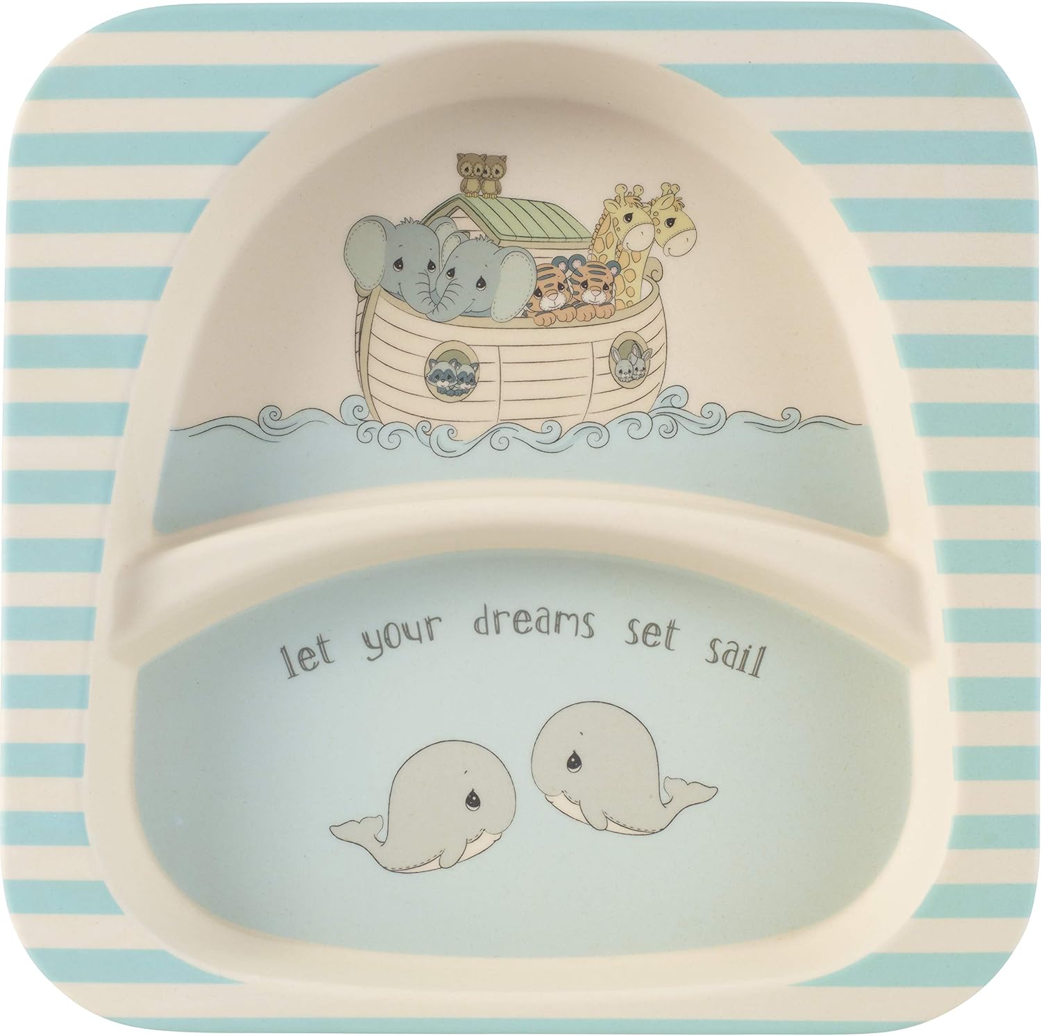 Precious Moments 202415 Let Your Dreams Sail Noah’s Ark – Juego de comida infantil de bambú, talla única, multicolor