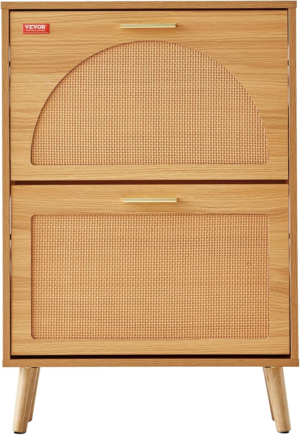 VEVOR Shoe Storage Cabinet for Entryway, 23.6″ D x 6.6″ W x 34.5″ H, Wood Color