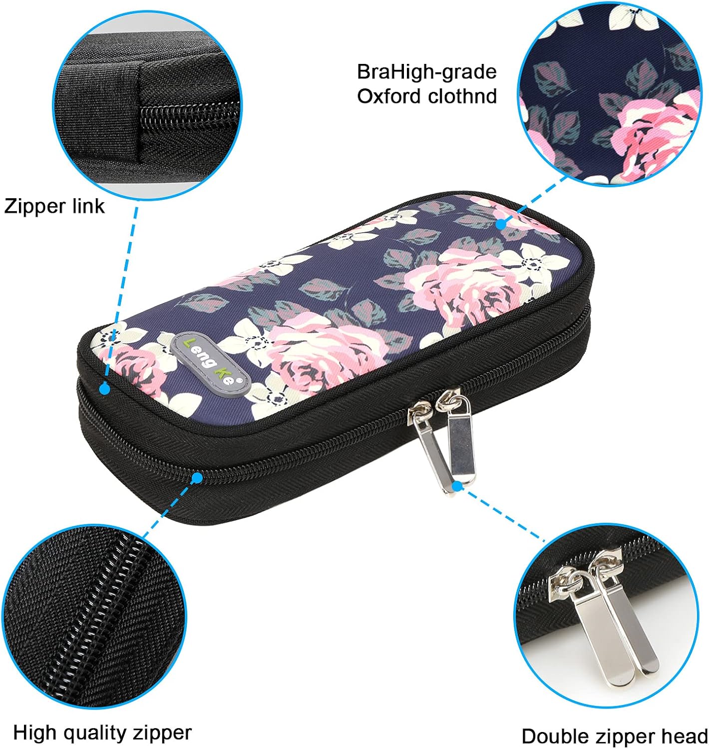 YOUSHARES Estuche de viaje enfriador de insulina, organizador de medicamentos diabéticos con 2 paquetes de hielo para bolígrafos de insulina y otros