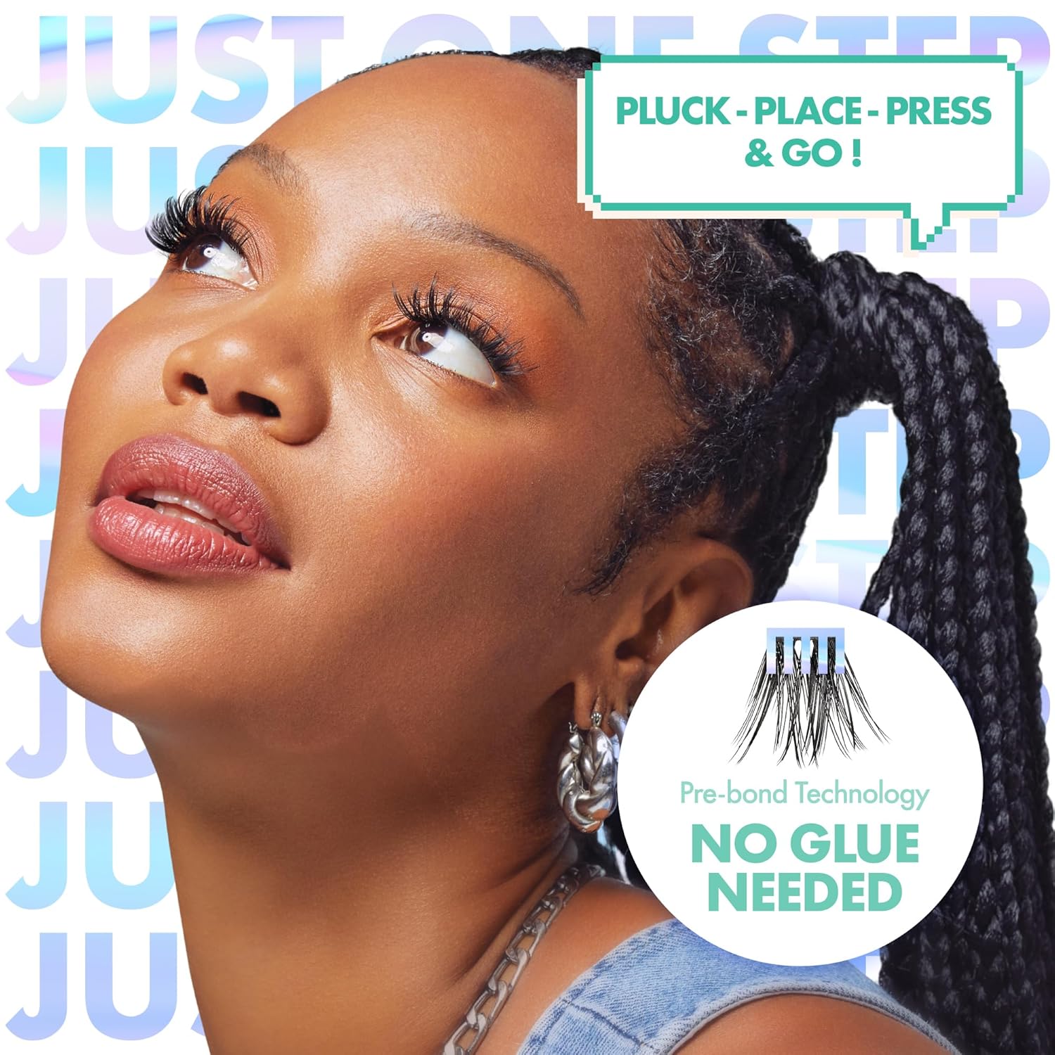 i-ENVY Press&Go – Kit de pestañas autoadhesivas y aplicador, racimos de pestañas postizas reutilizables, no necesita pegamento, pestañas a presión