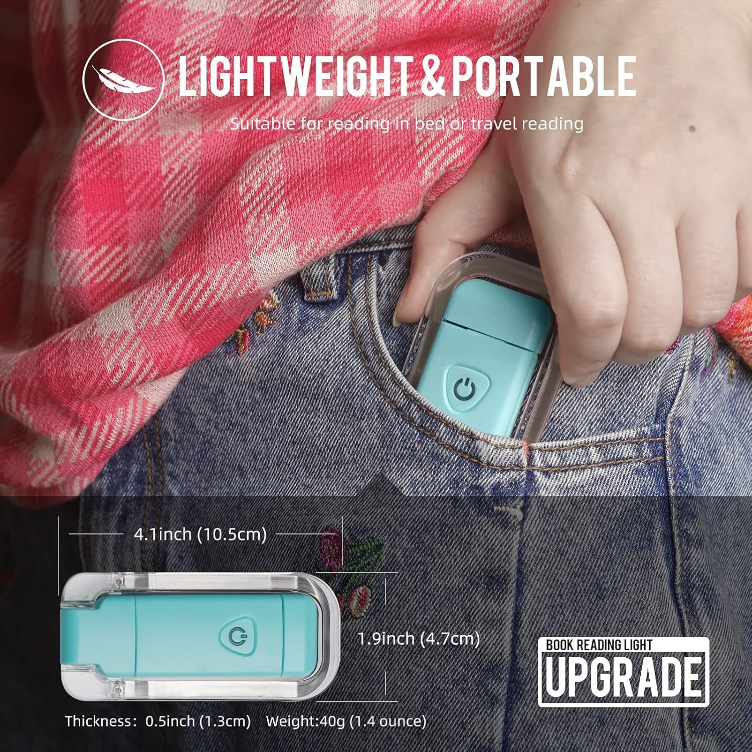 Luz de lectura de libros, luces LED portátiles recargables por USB con clip para leer en la cama, 3 luces ajustables regulables para marcapáginas