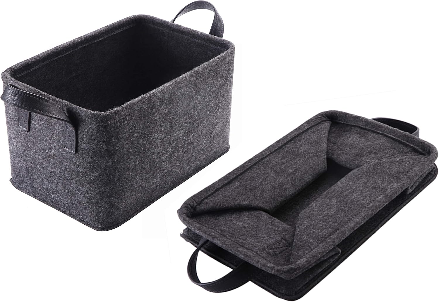 Cestas de almacenamiento plegables de fieltro con asas de metal para juguetes, habitación de niños, ropa, toallas y revistas, cajas organizadoras,