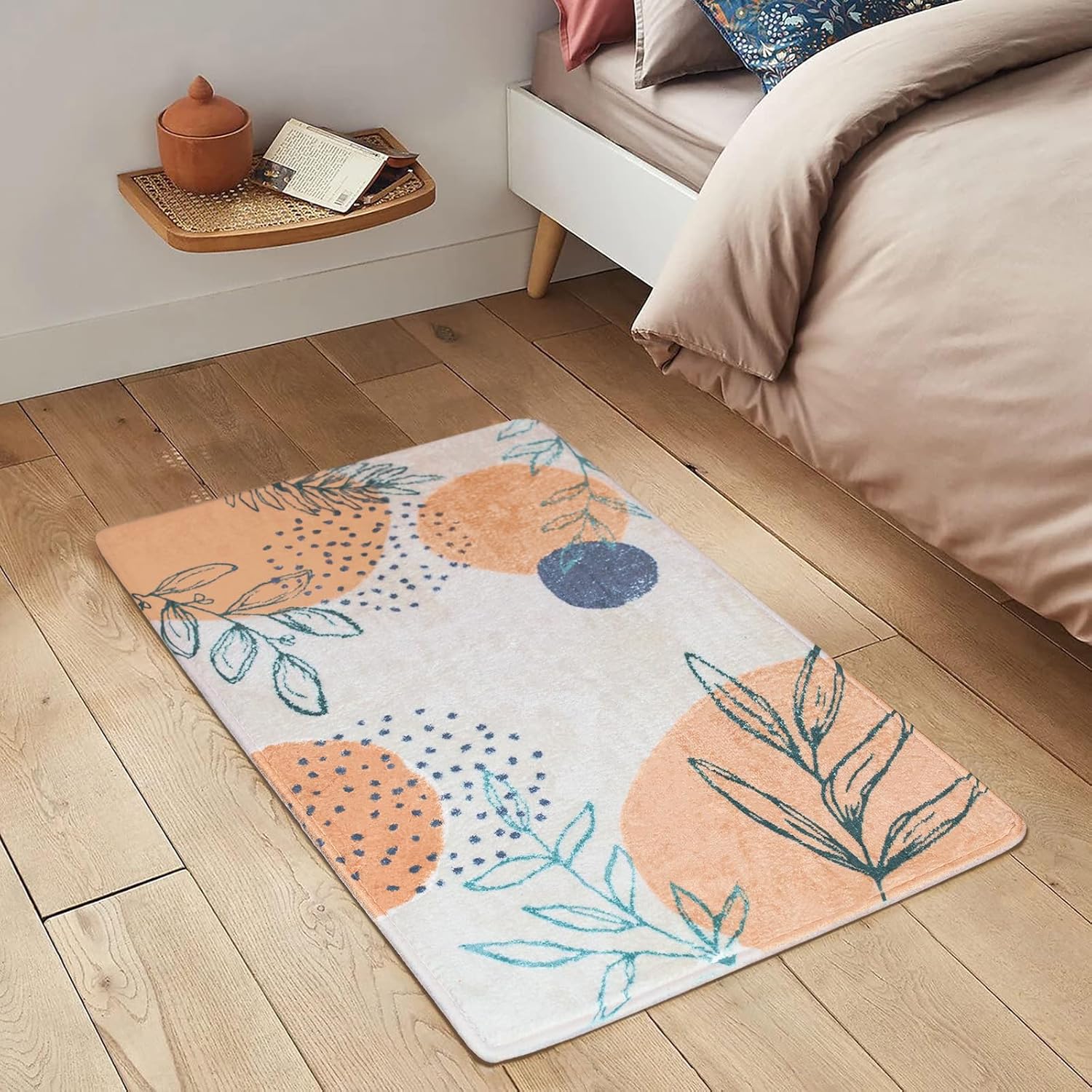 Alfombra bohemia lavable para mascotas, 20 x 31.5 pulgadas, antideslizante, para el interior de la casa, alfombras suaves para dormitorio, con