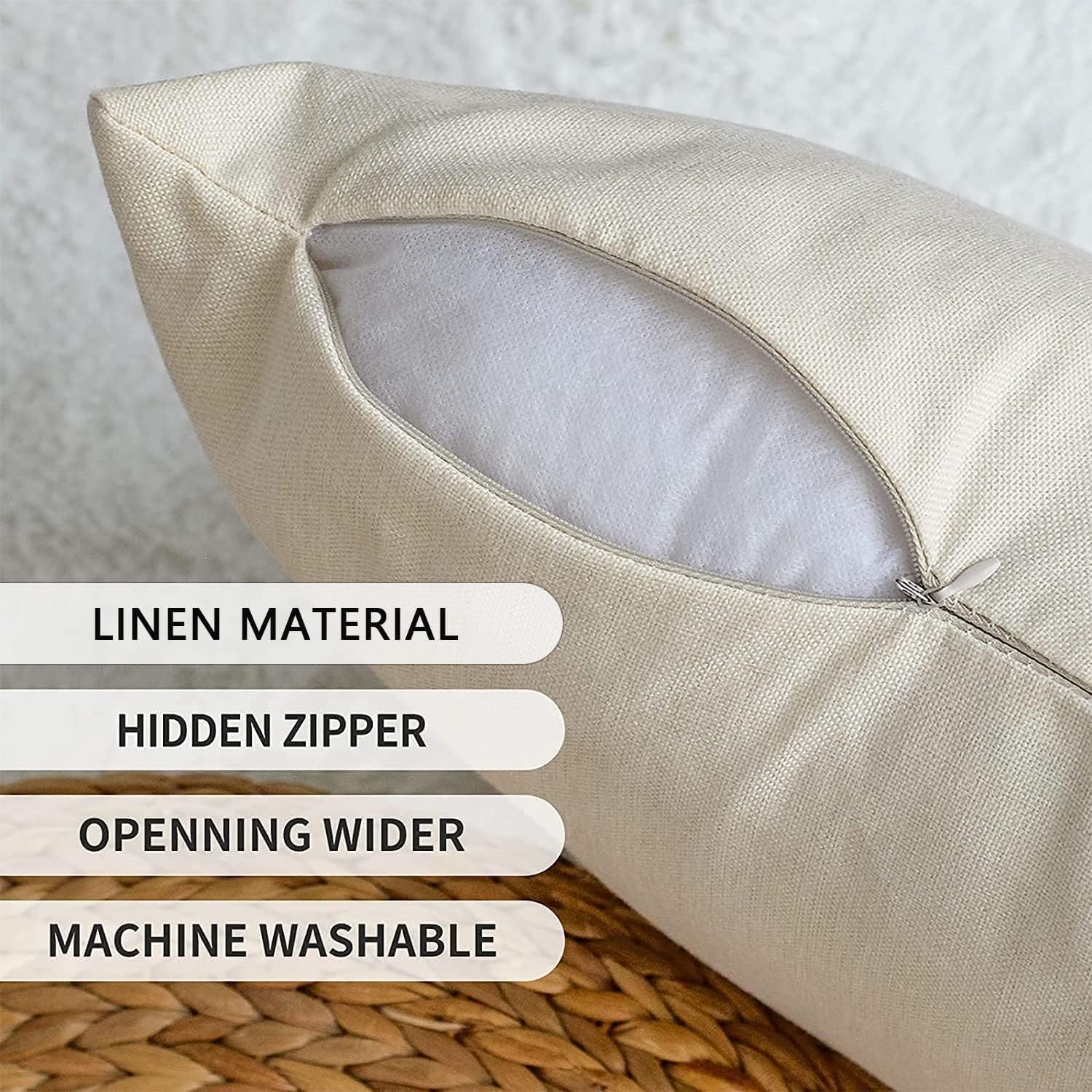 Snycler Juego de 2 fundas de almohada con círculos ondulados, modernos anillos de contraste opacos, fundas geométricas para sofá, hogar, decoración