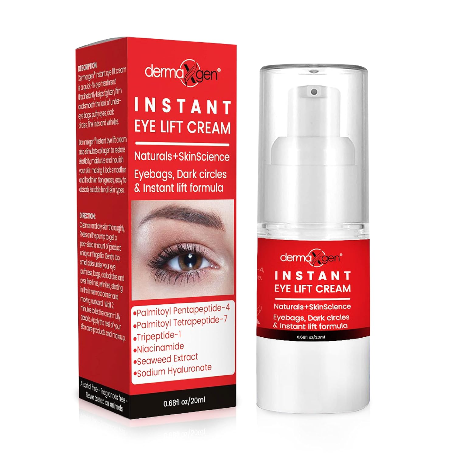 Crema de ojos de reducción rápida, fórmula avanzada de péptidos, suero antienvejecimiento que reduce visiblemente las bolsas debajo de los ojos,
