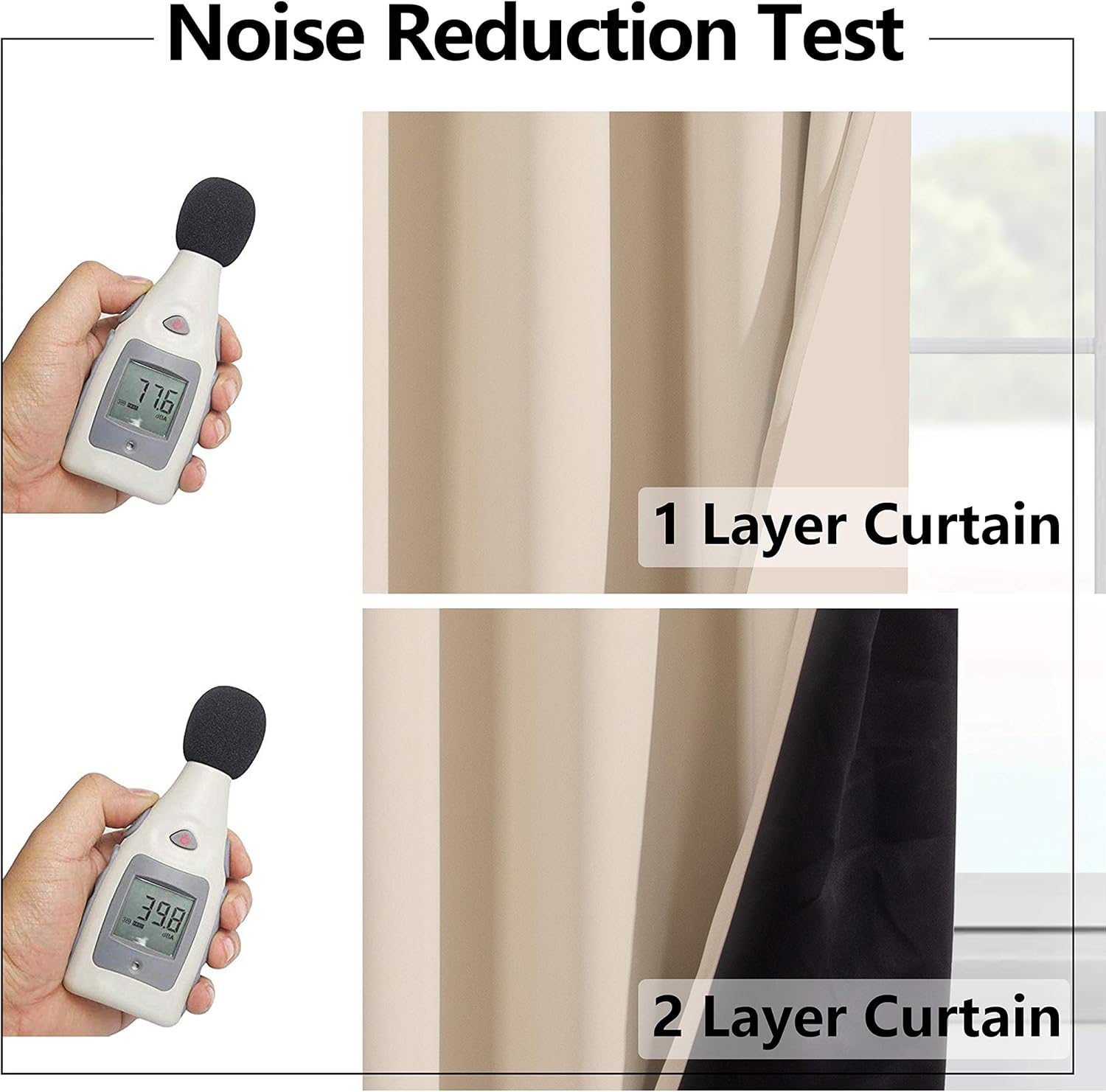 WONTEX – Cortinas blackout con espacio para barra, para sala de estar, 2 paneles