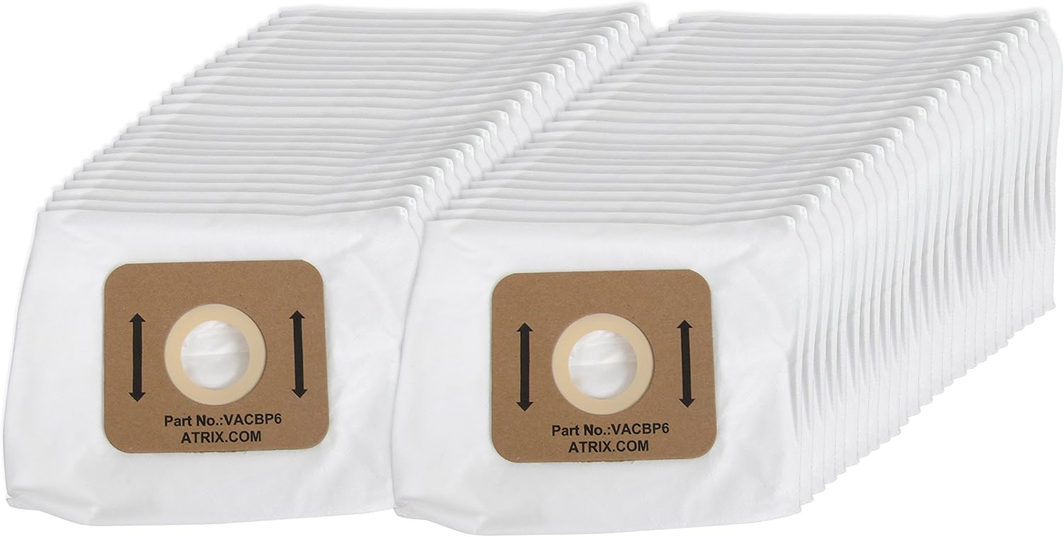 Atrix VACBP6-50 Filtros HEPA de repuesto para aspiradora Atrix mochila, paquete de 50, color blanco