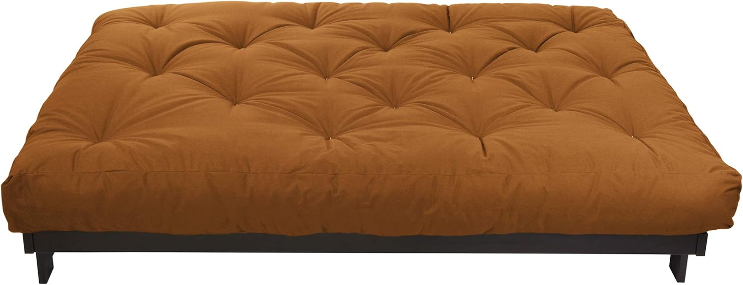 Trupedic x Mozaic – Colchón futón estándar de 8 pulgadas tamaño Queen (marco no incluido), naranja canela básico, ideal para habitaciones de niños o