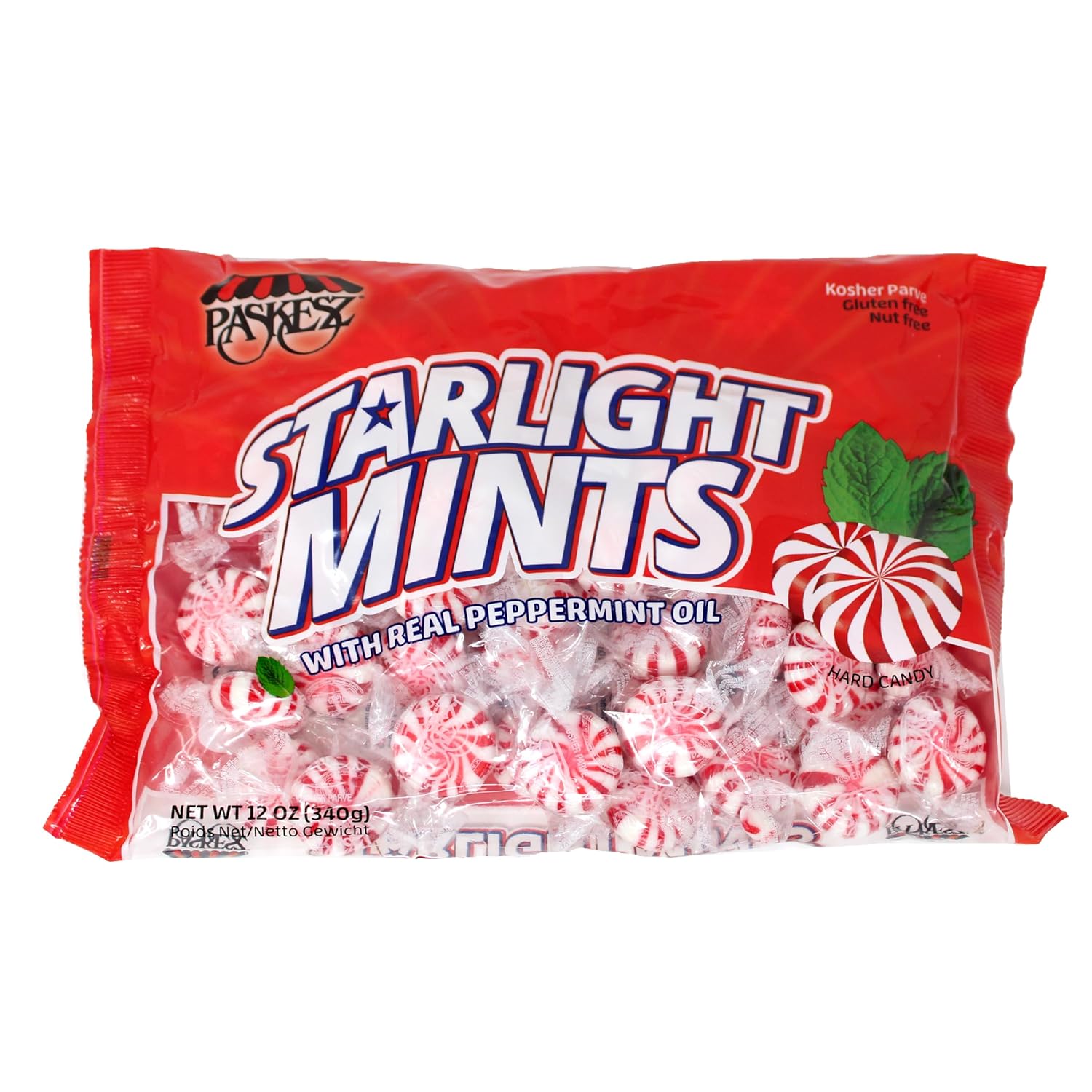 Caramelos de menta envueltos individualmente, caramelos de menta y menta kosher a granel, 56 unidades de caramelo duro de menta rojo y blanco,