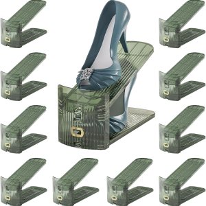 Organizador de ranuras para zapatos, apilador de zapatos ajustable, ahorrador de espacio, material grueso, soporte de doble plataforma para Organizador de ranuras para zapatos, apilador de zapatos ajustable, ahorrador de espacio, material grueso, soporte de doble plataforma para