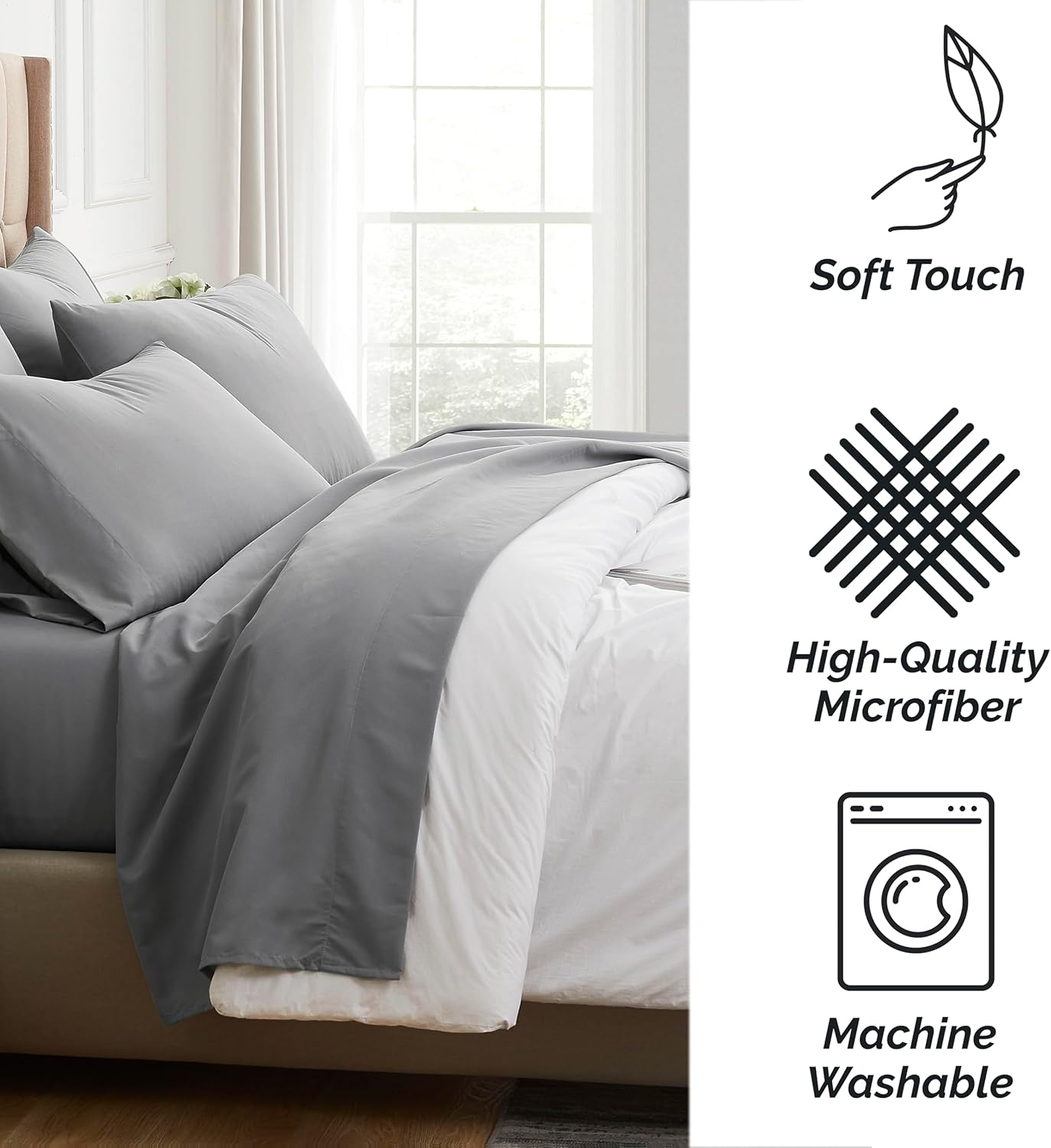 Southshore Essentials – Juego de sábanas de microfibra cepillada