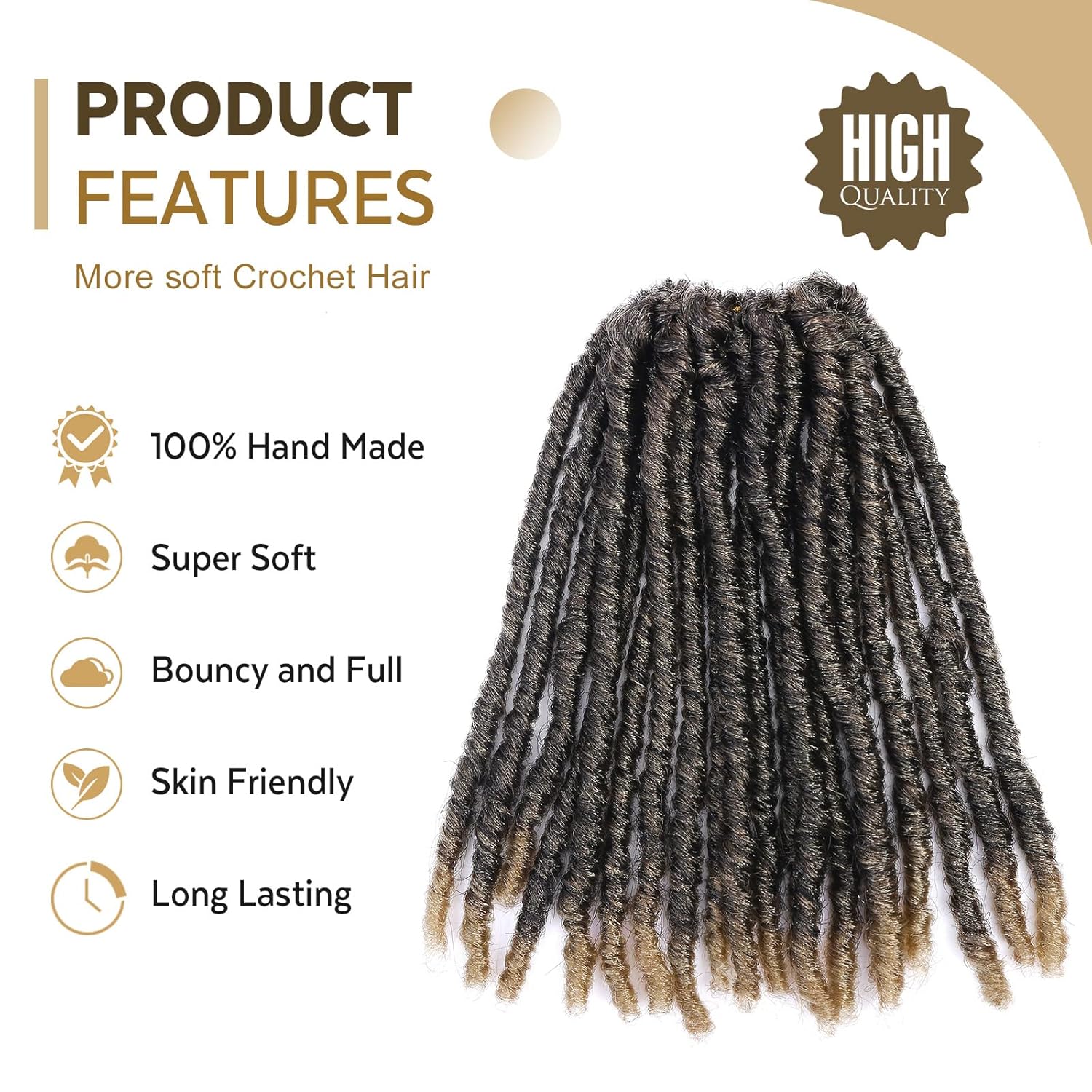 WIGNEE Pelo de ganchillo 120 hebras de pelo sintético de 8 pulgadas, rastas suaves pretrenzadas, rastas de rastas de rastas de 6 paquetes de cabello