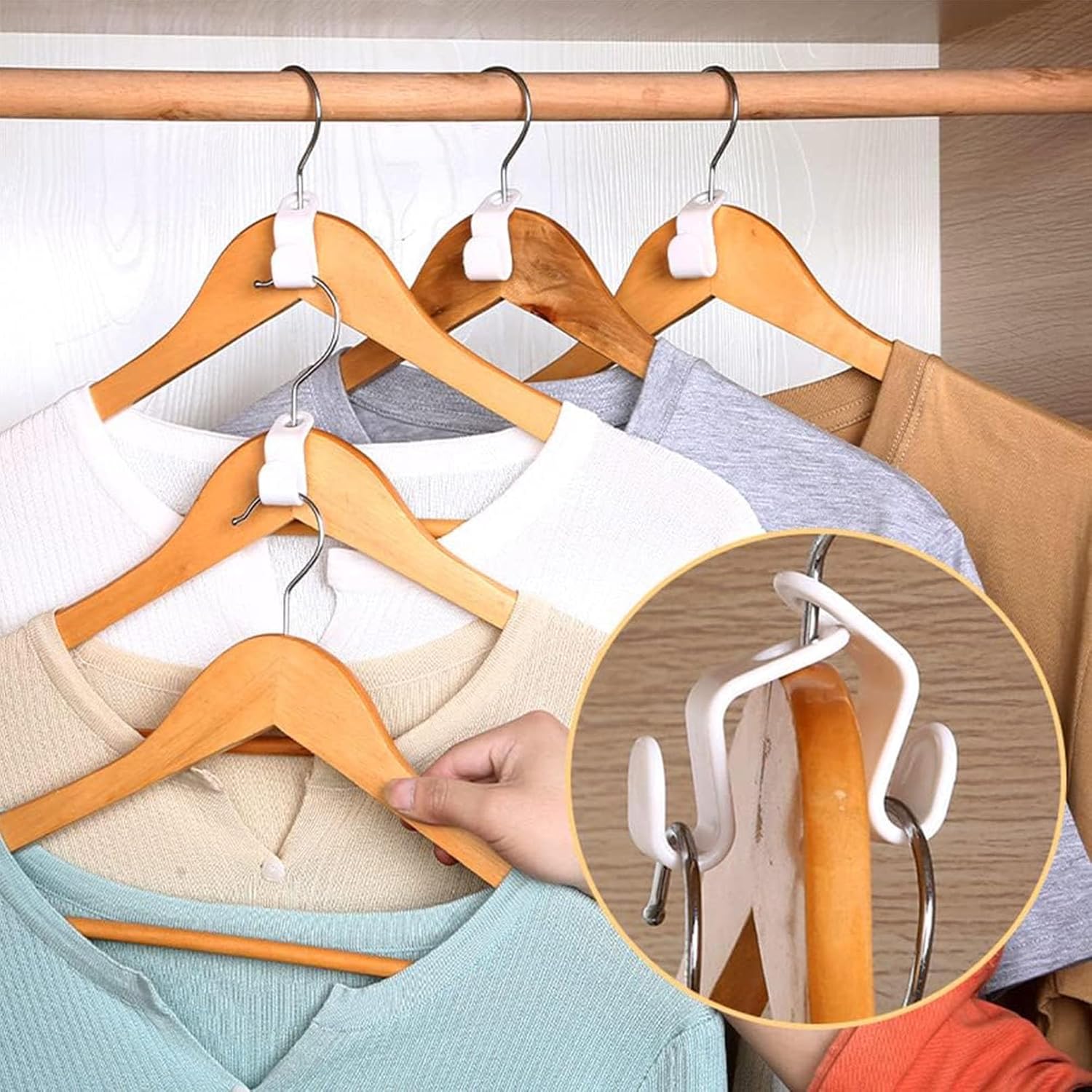 DG HOME & MORE 40 perchas de plástico para colgar ropa con ganchos para colgar, color blanco