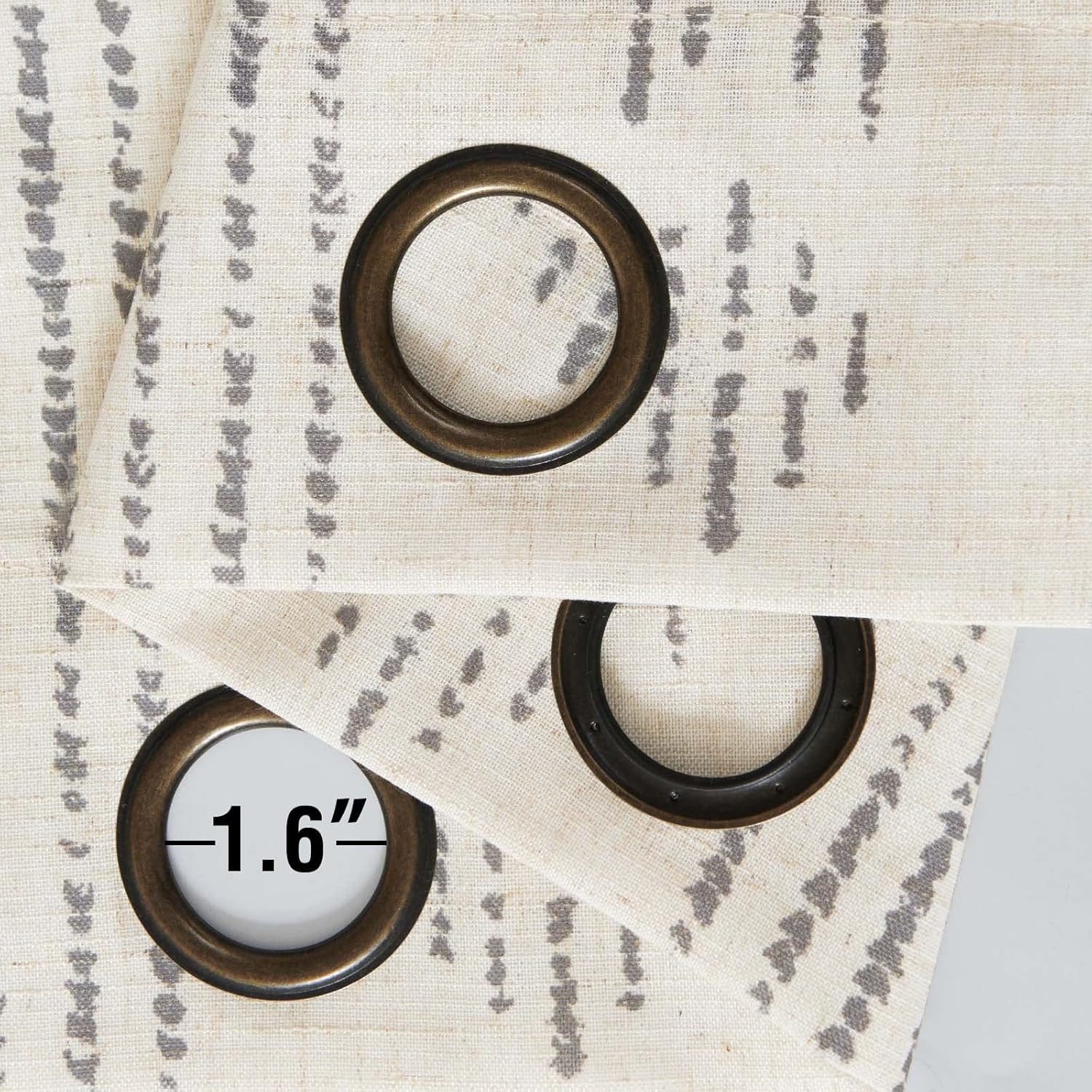 jinchan Cortinas bohemias de lino para sala de estar, 72 pulgadas de largo, cortinas grises de granja de 72 pulgadas de largo, 2 paneles con patrón