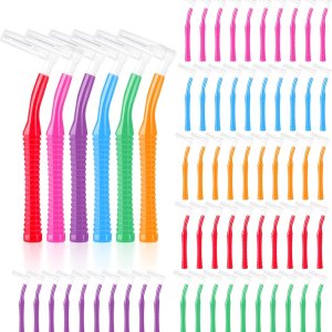 Annhua 60 cepillos interdentales con mango antideslizante, cepillo interespacial con tapa, cepillos de hilo dental (rosa, morado, azul, verde, rojo, Annhua 60 cepillos interdentales con mango antideslizante, cepillo interespacial con tapa, cepillos de hilo dental (rosa, morado, azul, verde, rojo,