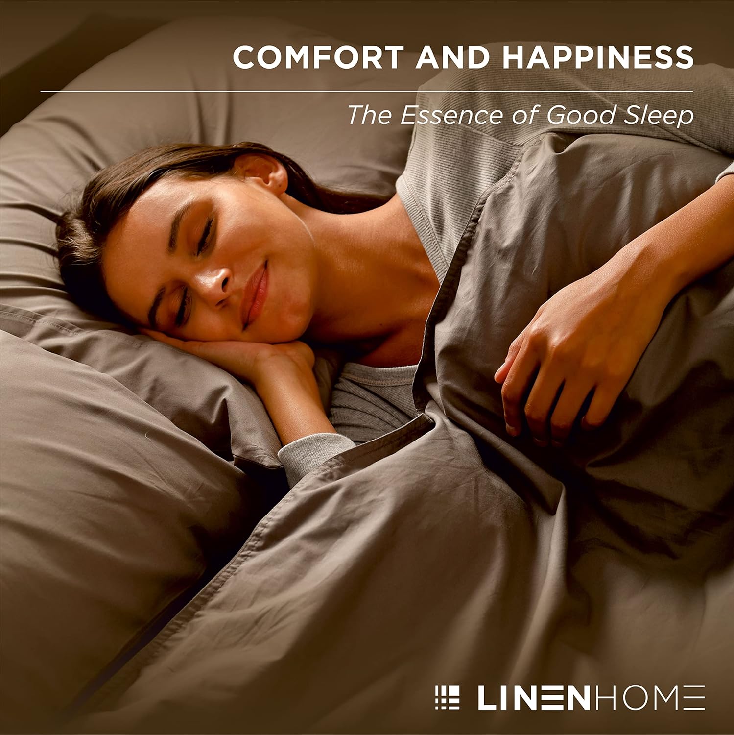 Linen Home Juego de funda de edredón 100% algodón, tamaño KingCal King, fresco, suave y transpirable, con cierre de botón, ropa de cama lujosa para