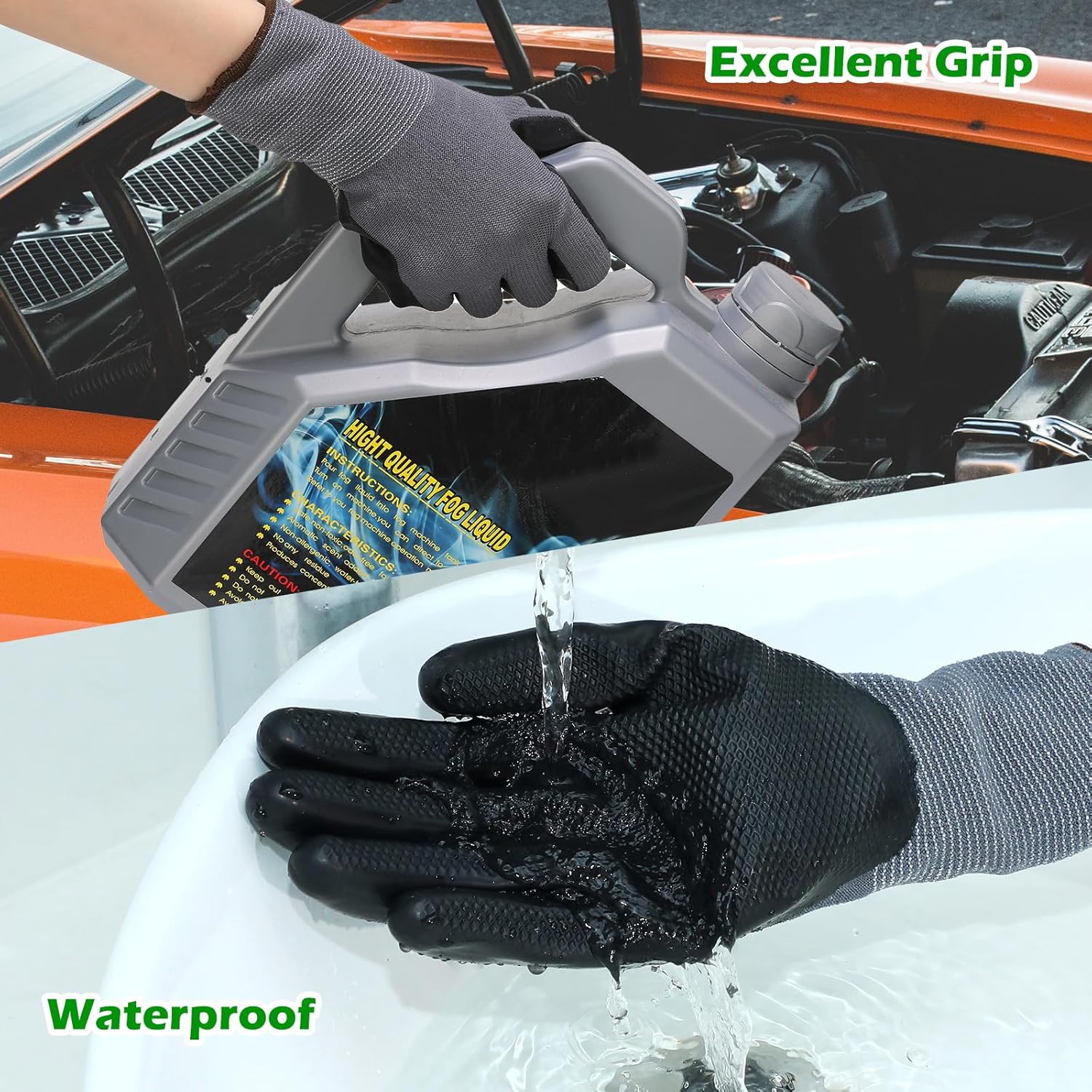 Jexine 50 pares de guantes de trabajo de seguridad para hombres y mujeres, con revestimiento de látex transpirable y agarre fuerte