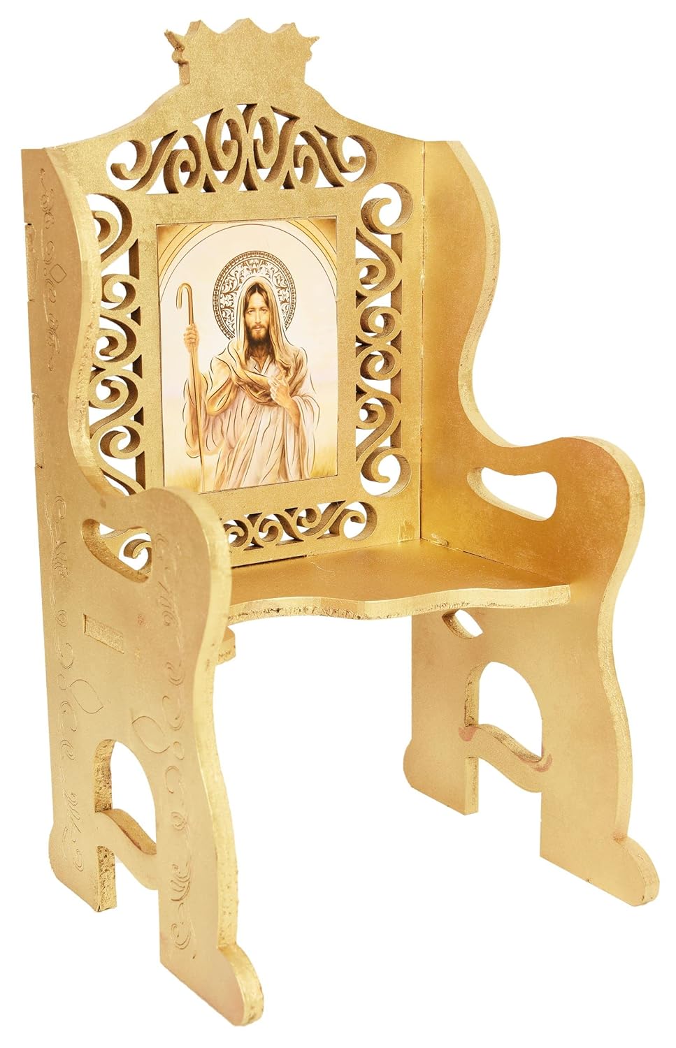 A&C Quinceañeras and More Silla dorada Jesus de Nazaret Baby Jesus chair silla de madera para nino dios ababy jesus accesories (2)