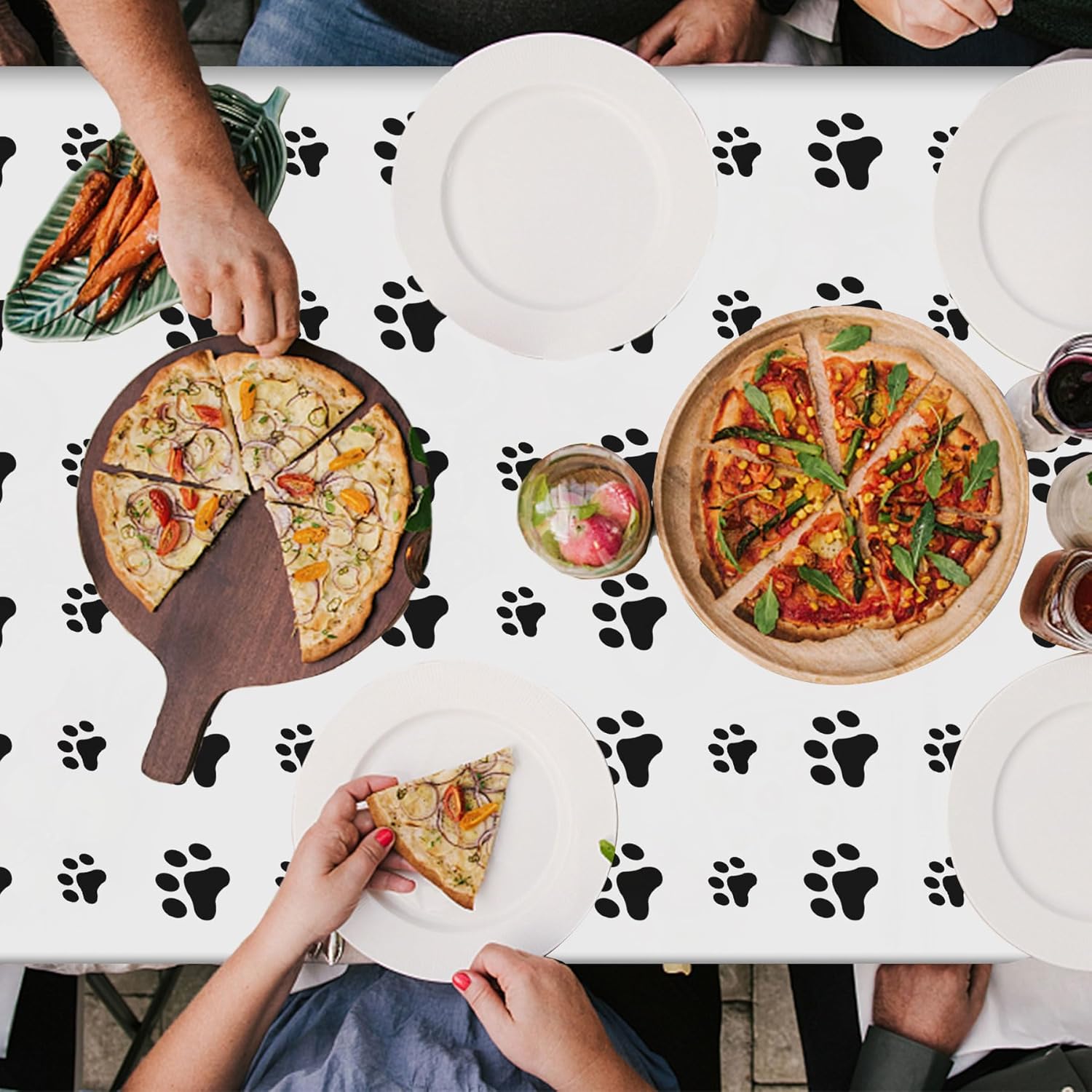 ZAKVOOR Paquete de 4 manteles rectangulares de plástico con estampado de la Patrulla Canina de Cachorros, para suministros de fiesta temática de