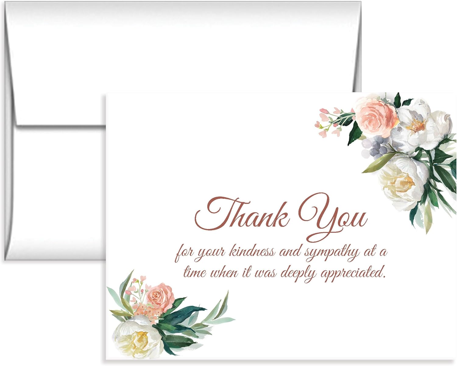 Impressions 25 tarjetas de reconocimiento de condolencias, notas de agradecimiento funerarias planas incluyen sobres.