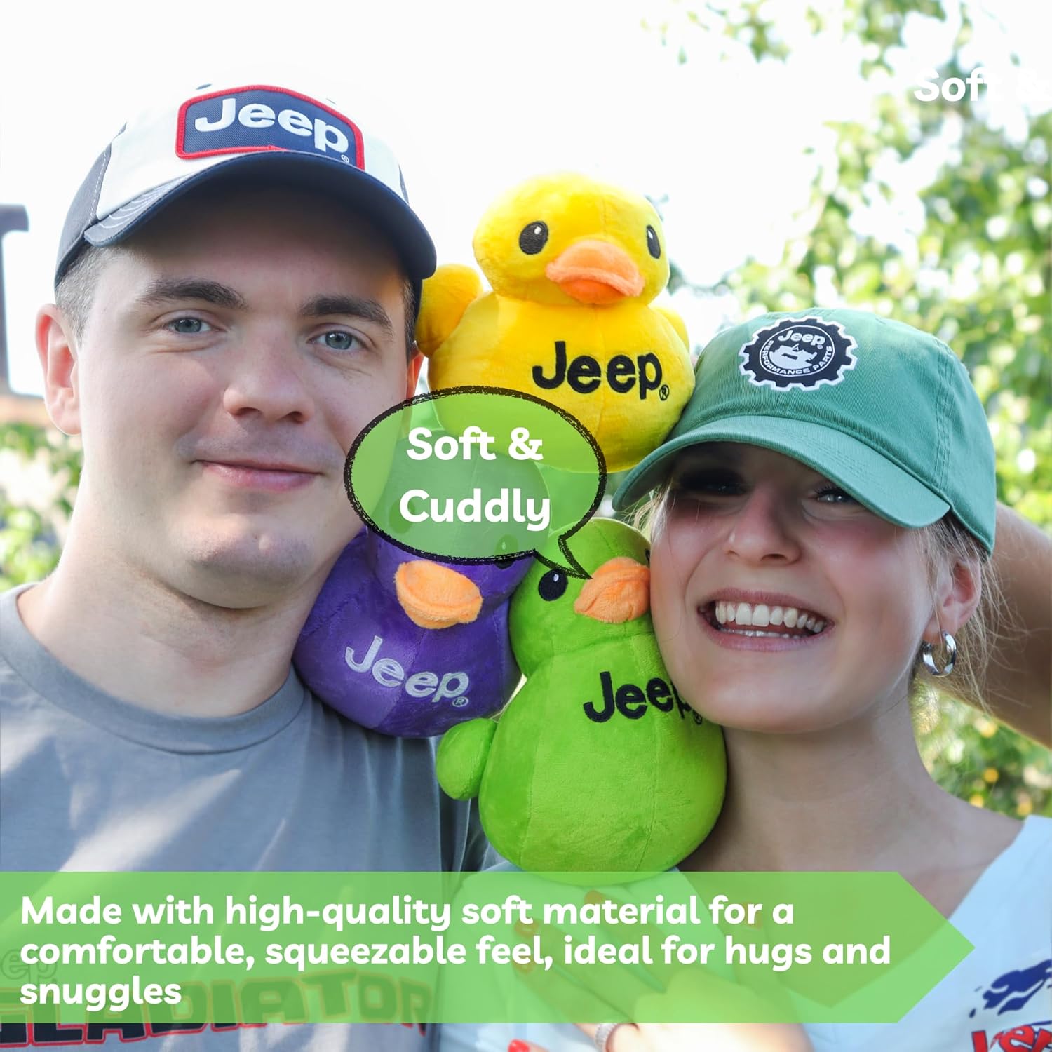 Jeep Texto Logo Peluche Animal Pato Verde -Perfect Enthusiasts You’ve Been Ducked (Verde)