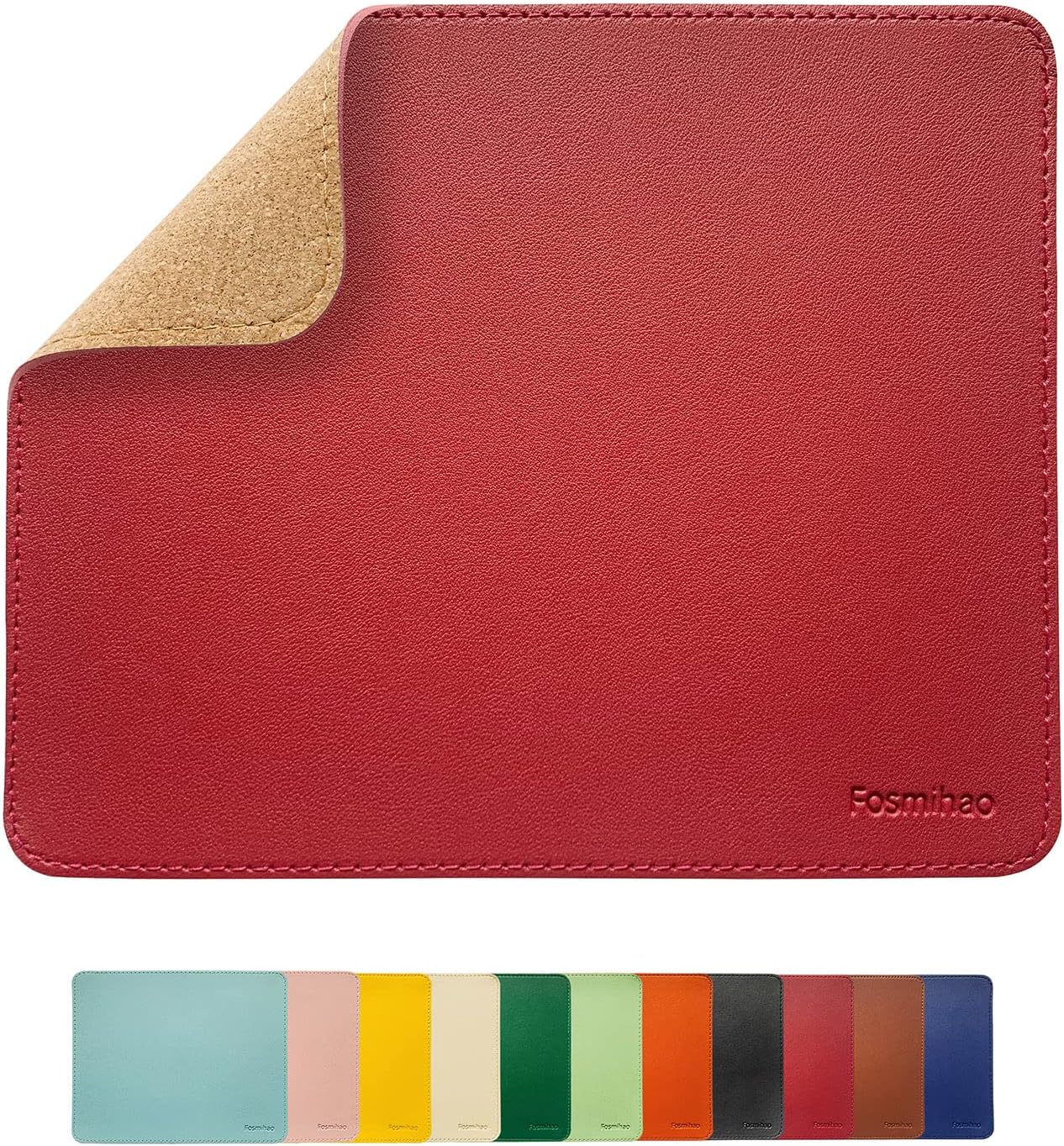 Alfombrilla de mouse de cuero, alfombrilla de mouse de madera, alfombrilla de mouse de doble cara con borde cosido, alfombrilla de mouse ultra fina