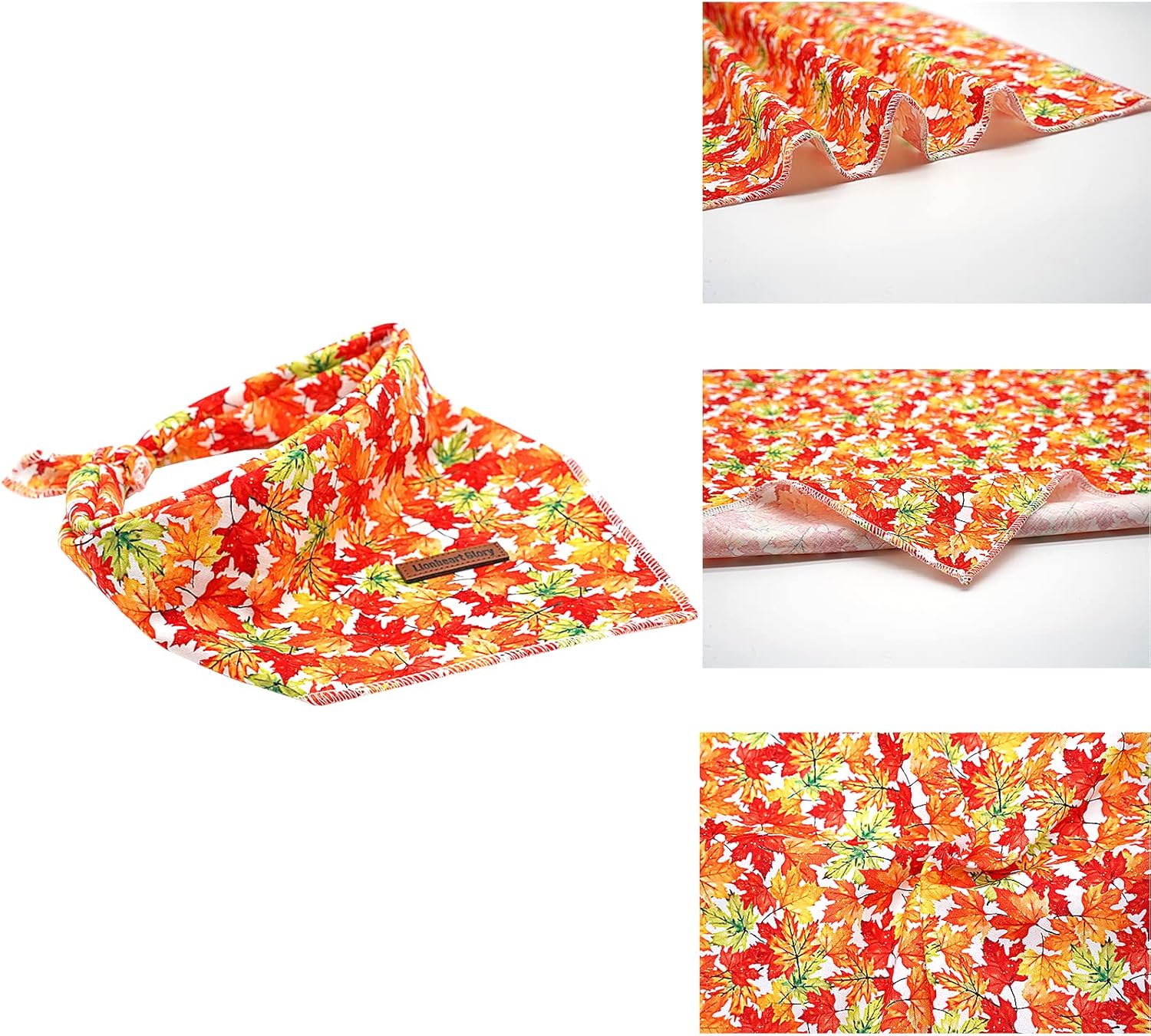 Lionheart glory Bandana de otoño para perro, 1 paquete de bufanda lavable suave para perro, pañuelo cuadrado ajustable para perros medianos y grandes