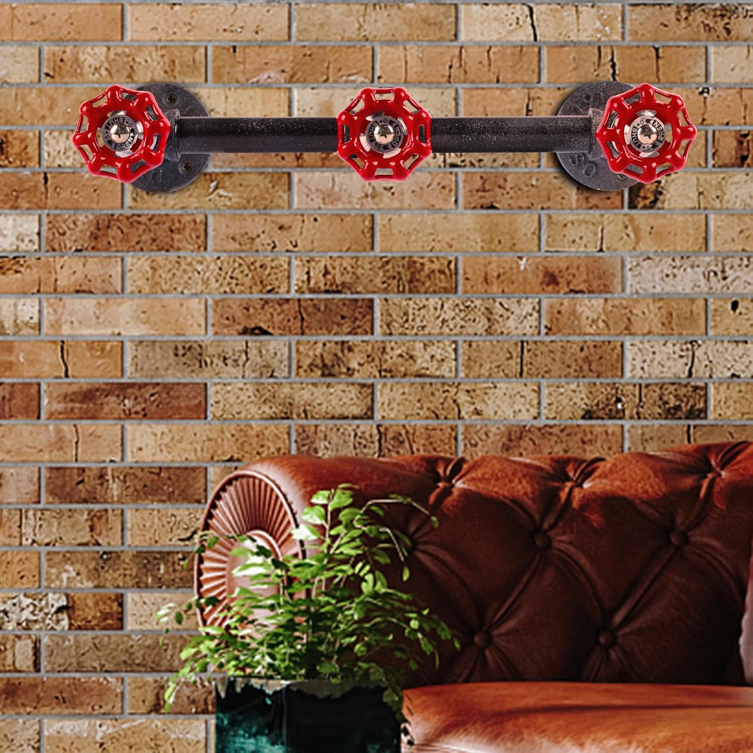Perchero montado en la pared, 3 ganchos, decoración industrial de tubería, gancho para colgar resistente, para abrigo, sombrero, toalla, bolso,