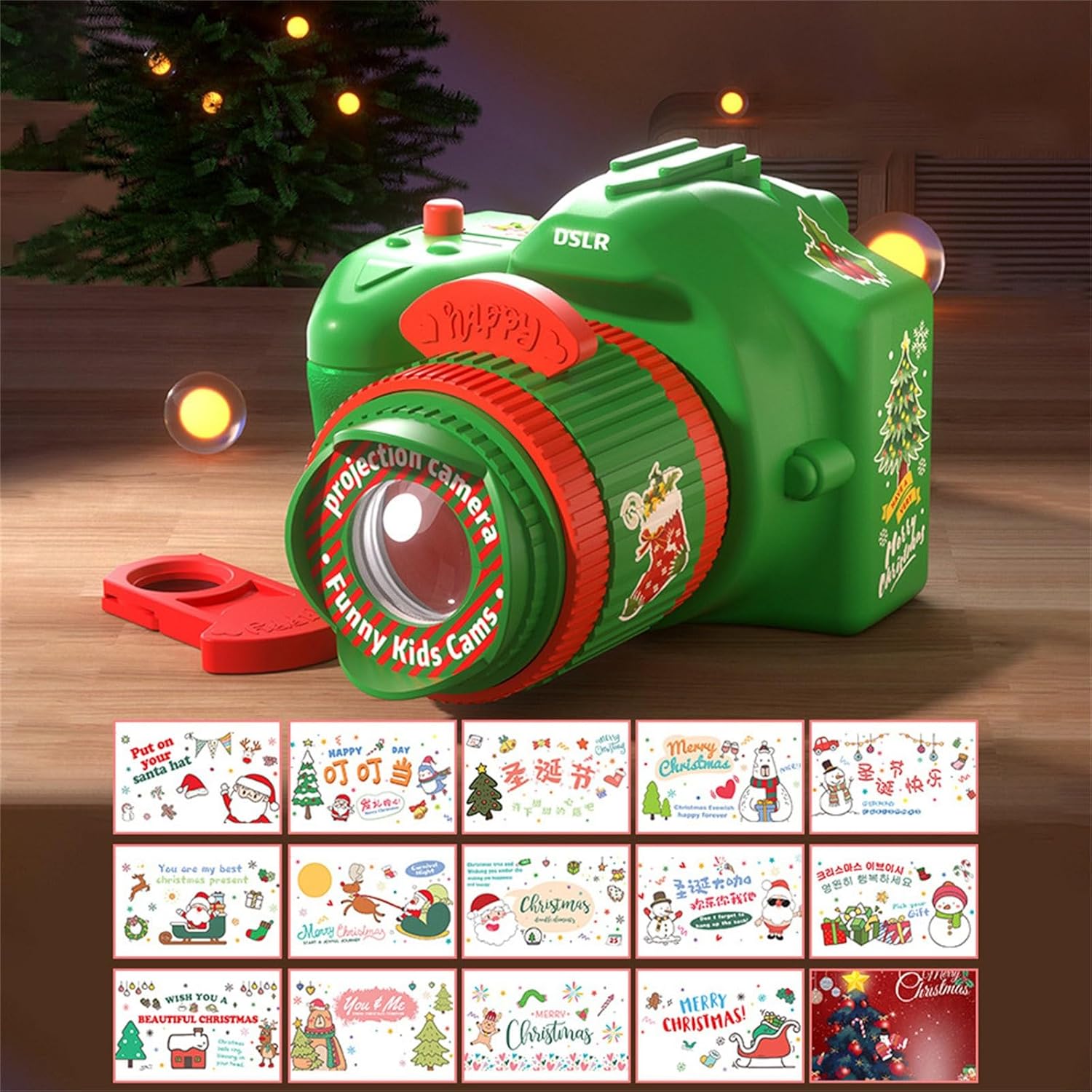 RIQINGY Proyector con forma de cámara de Navidad, 1 paquete de proyector de diapositivas para niños para educación cognitiva a la hora de acostarse,