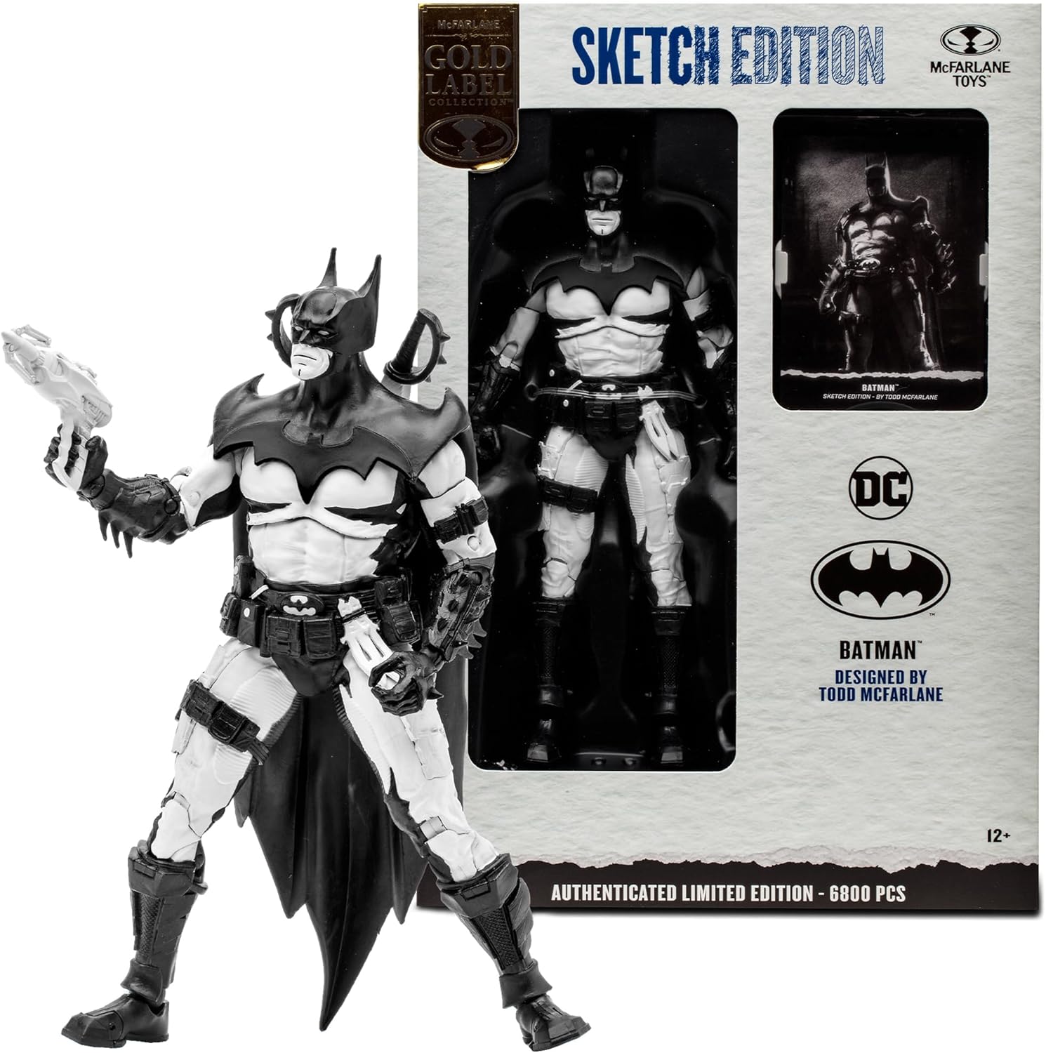 McFarlane Toys DC Multiverse Batman – Figura a escala de 7 pulgadas, edición de artista de bocetos con accesorios exclusivos, ultra articulación,