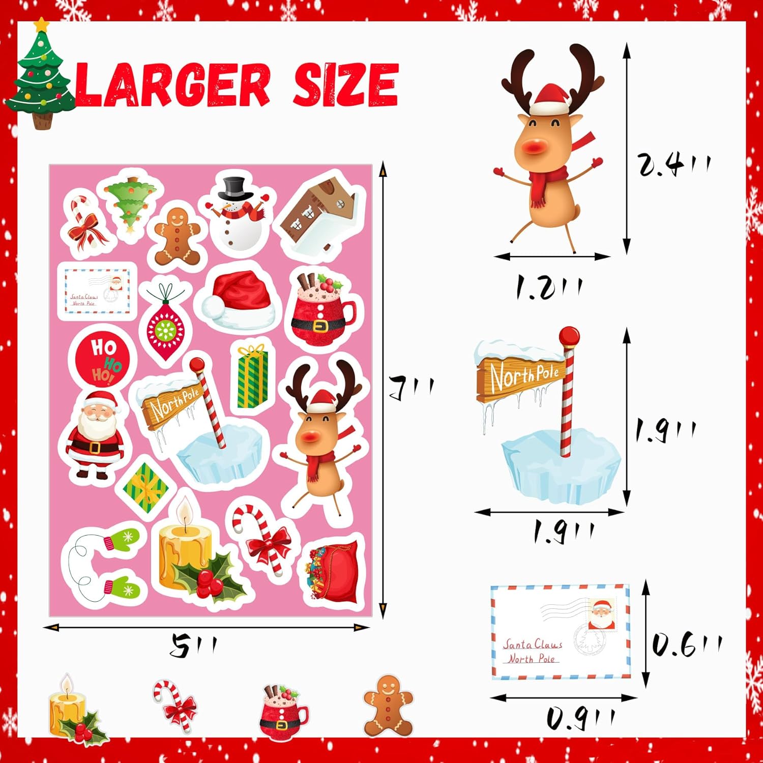 Calcomanías de Navidad para niños, 624 unidades, calcomanías de adorno de Navidad, calcomanías de Navidad a granel, lindas calcomanías de Navidad,