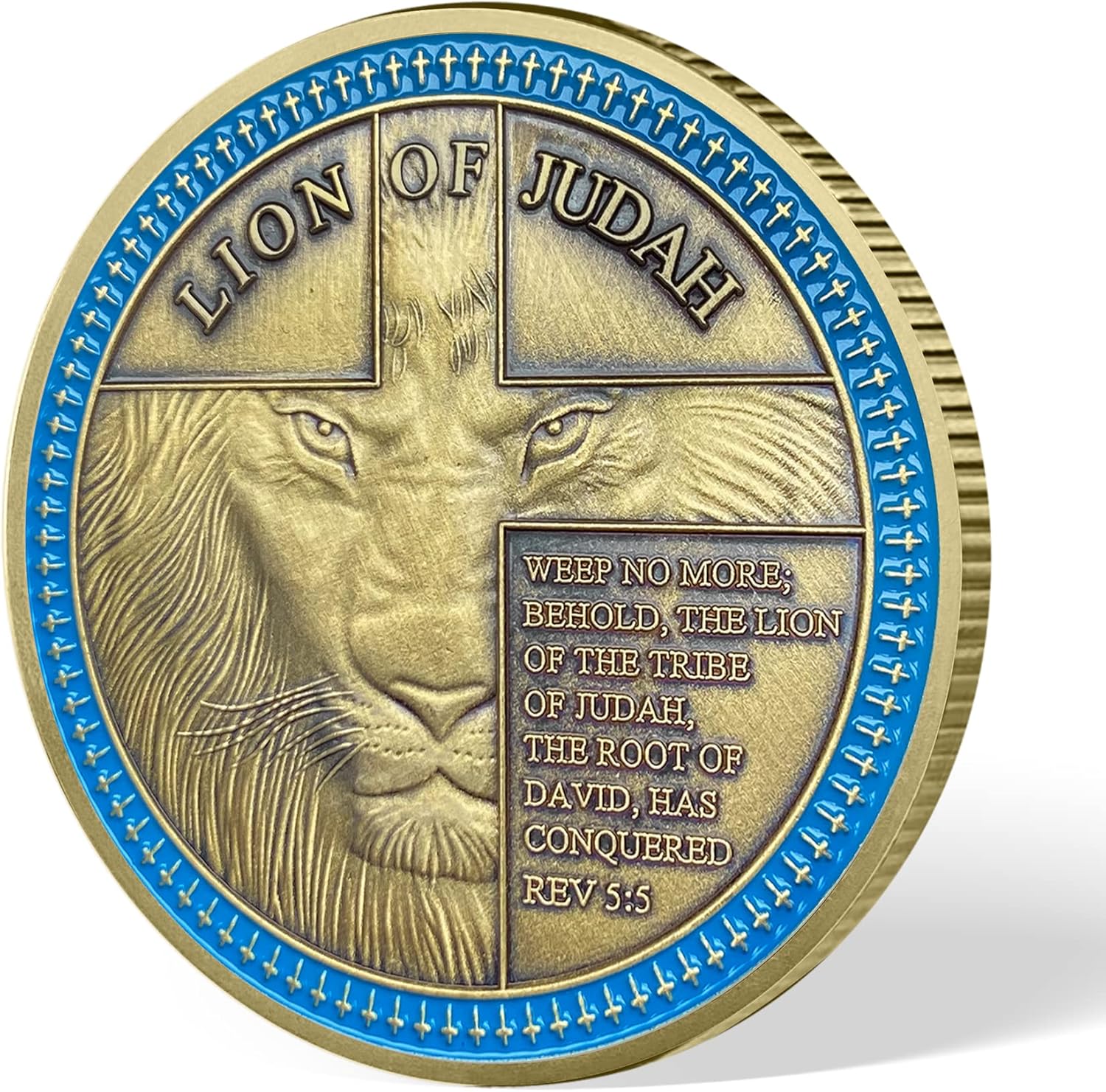Moneda de desafío León de Judá Sé fuerte y valiente