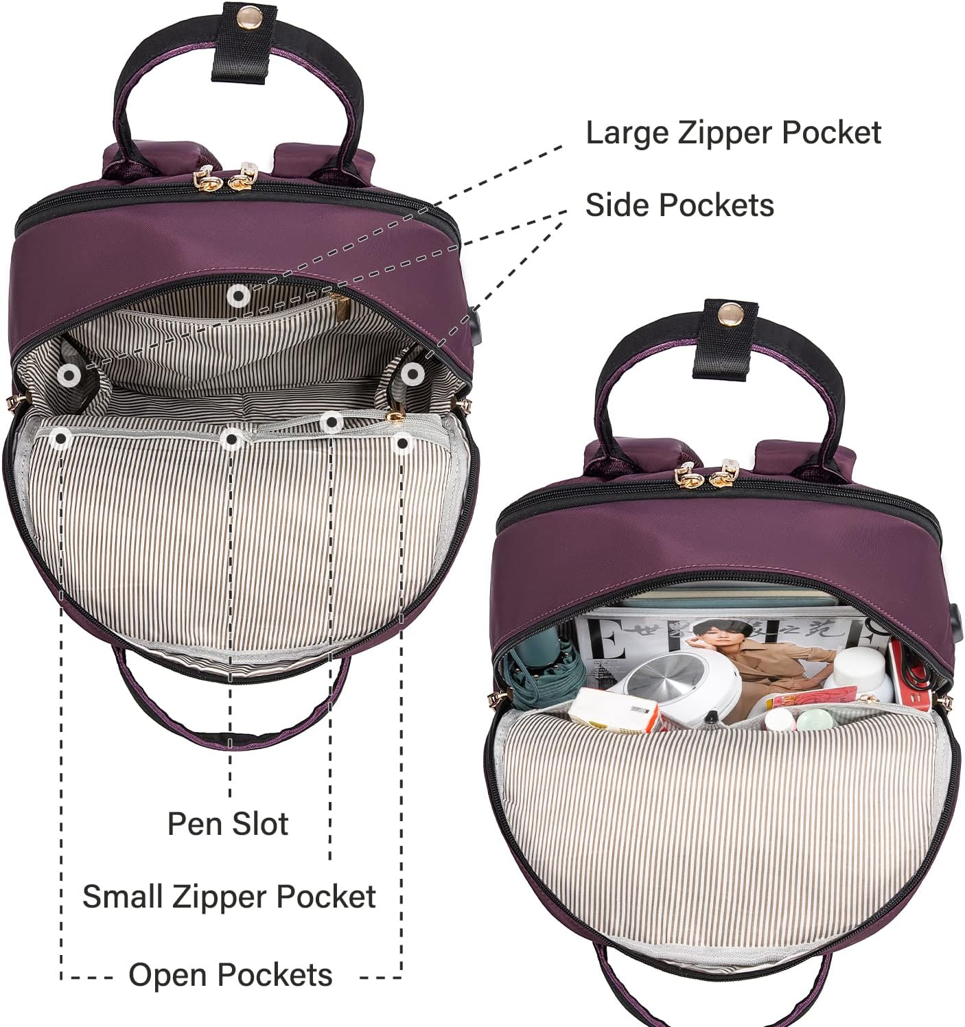LOVEVOOK Mochila para computadora portátil para mujeres y niñas, mochila impermeable de 15.6 pulgadas, mochila para computadora para estudiantes,
