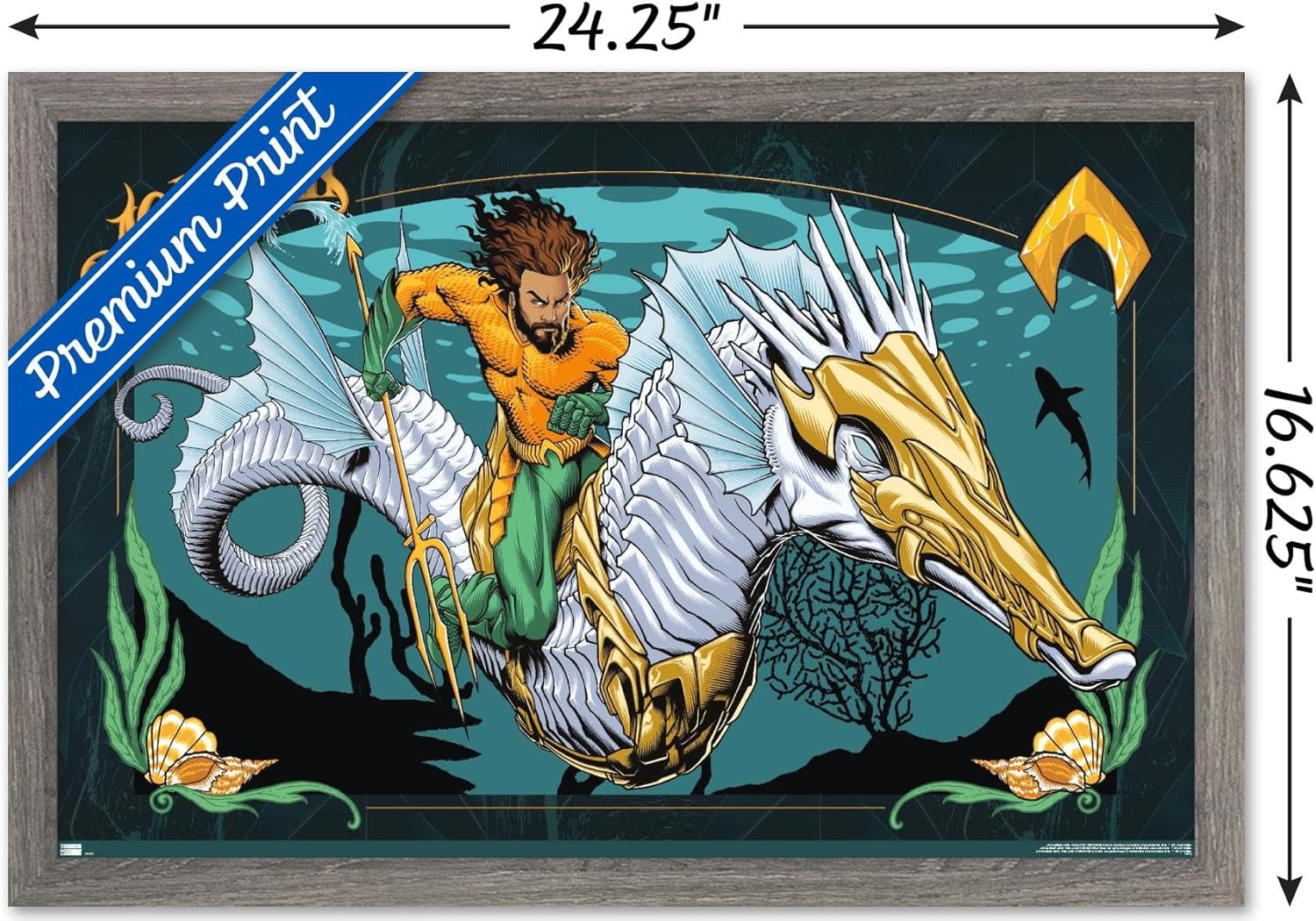 Trends International DC Comics Movie Aquaman y el Reino Perdido – Póster de pared con ilustración de Aquaman, 14.72 x 22.37 pulgadas, versión