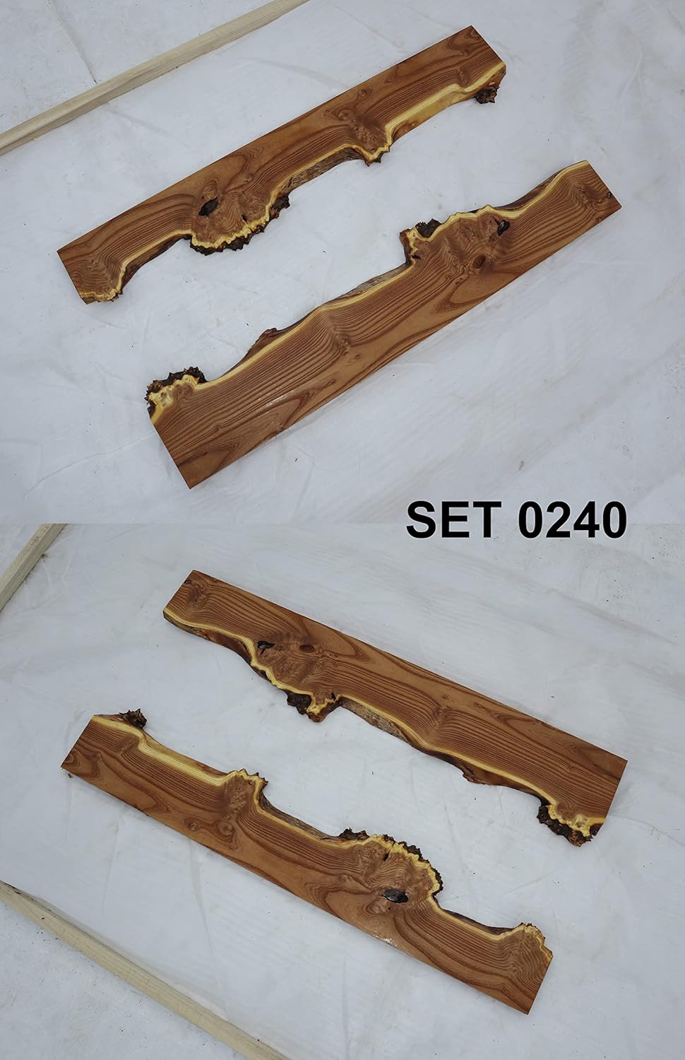 Live Edge – Losas semiprocesadas de madera de oliva rusa con borde vivo para proyectos de madera, estantes o mesas de café de río epoxi, etc. Set