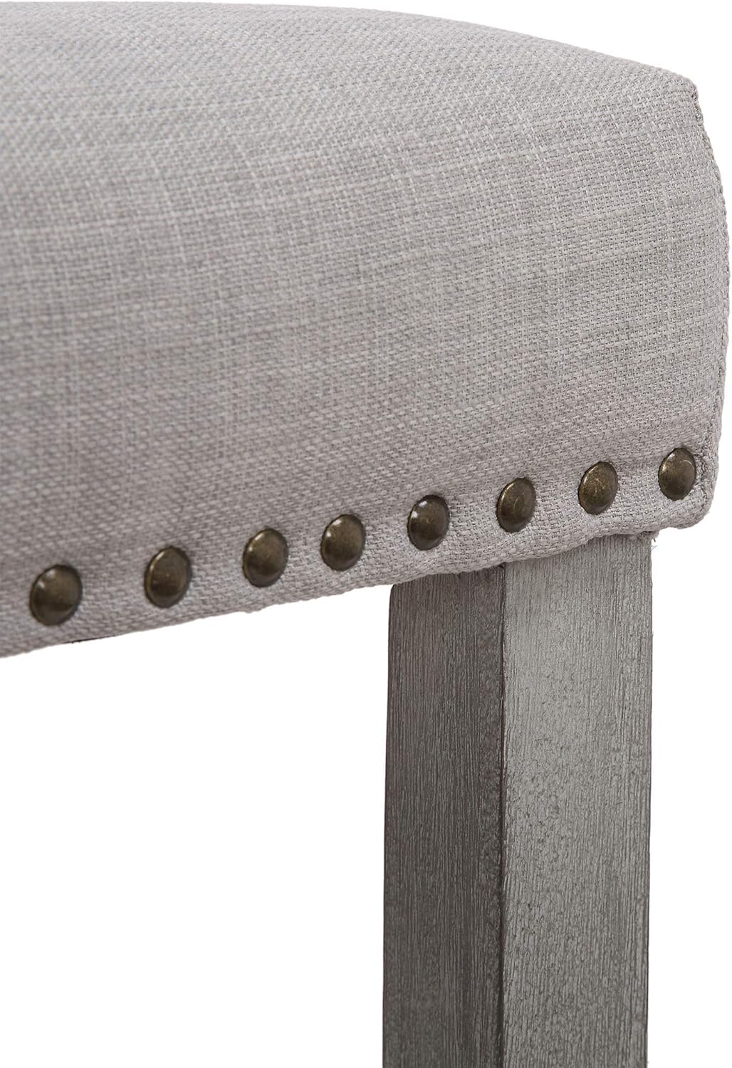 WO Home Furniture Taburete de bar de altura de mostrador de 24 pulgadas, asiento de silla de montar sin espalda, taburete de bar con patas grises