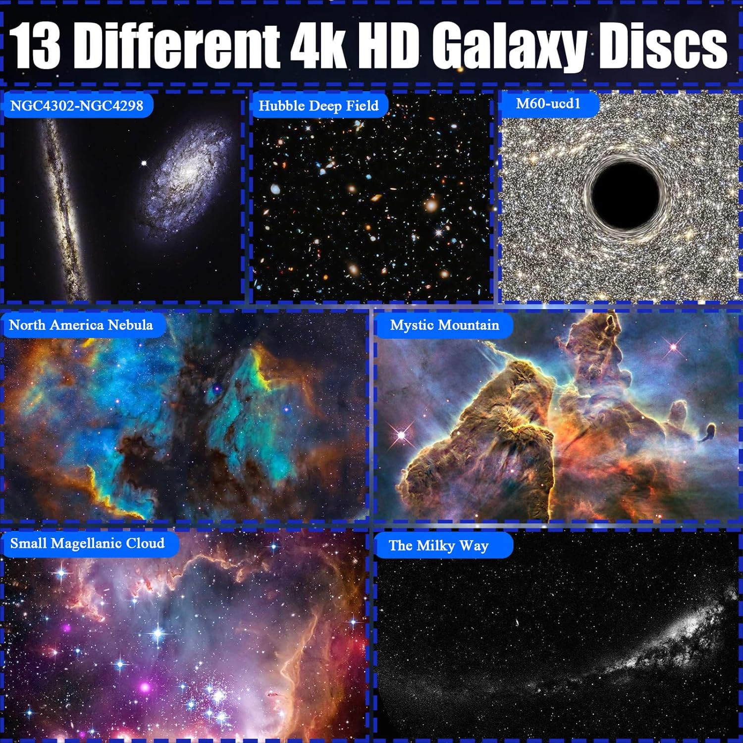 Proyector de planetario, proyector de galaxia, proyector de estrellas, luz de galaxia con 13 discos de galaxia reemplazables, proyector de cielo