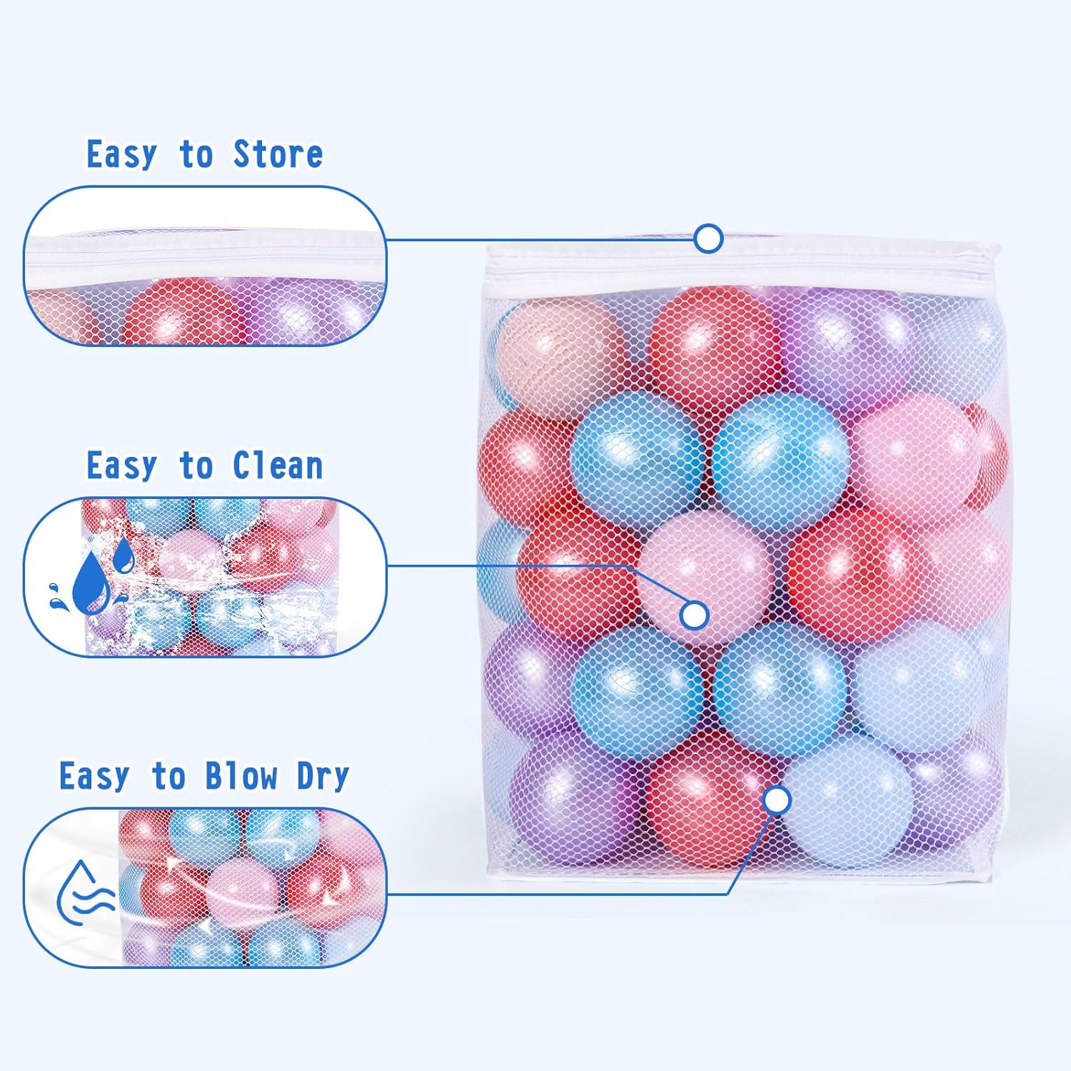 Pelotas para hoyos de bolas, sin ftalatos, sin BPA, bolas de plástico no tóxicas para niños y diversión para jugar