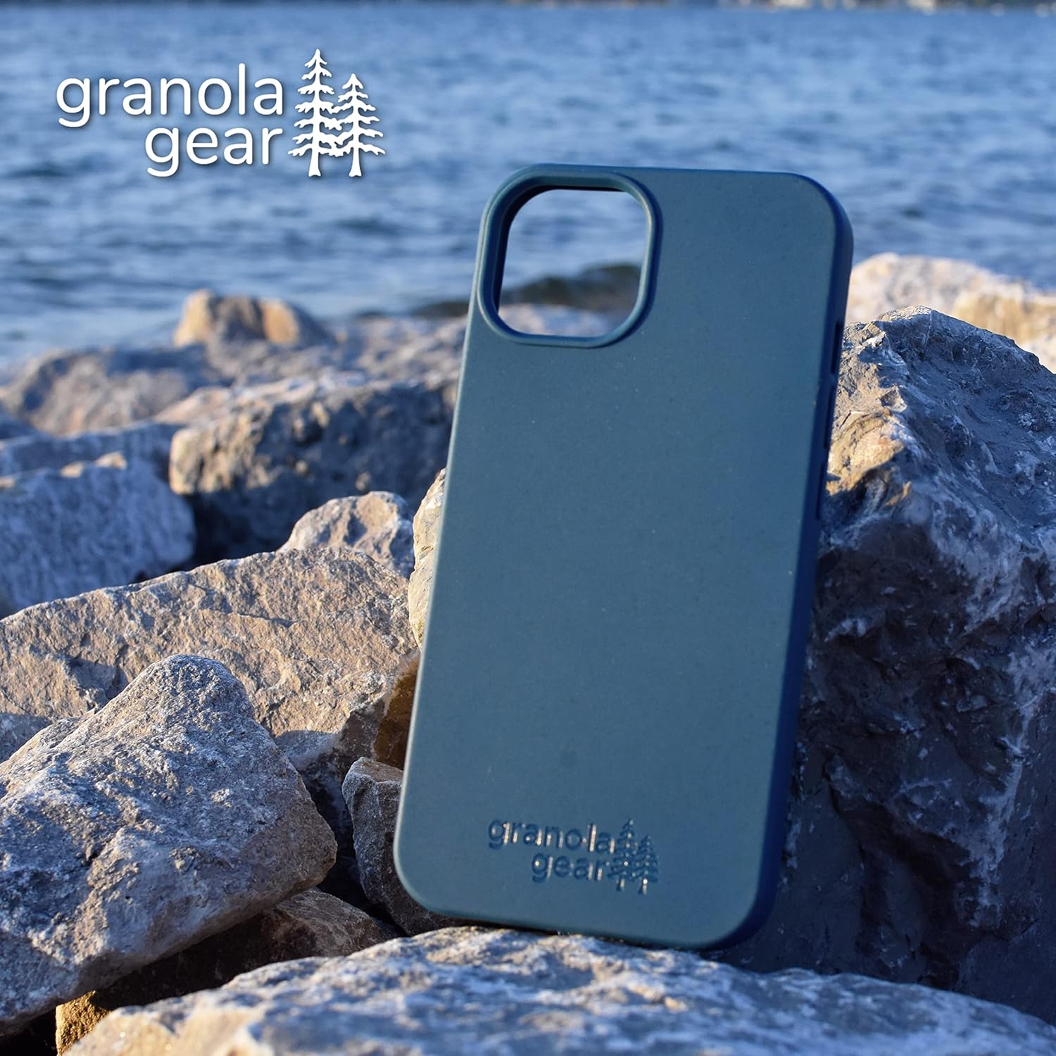Funda ecológica para iPhone 15 Pro – Biodegradable, compostable, sin plástico, hecha de plantas – Azul Pacífico