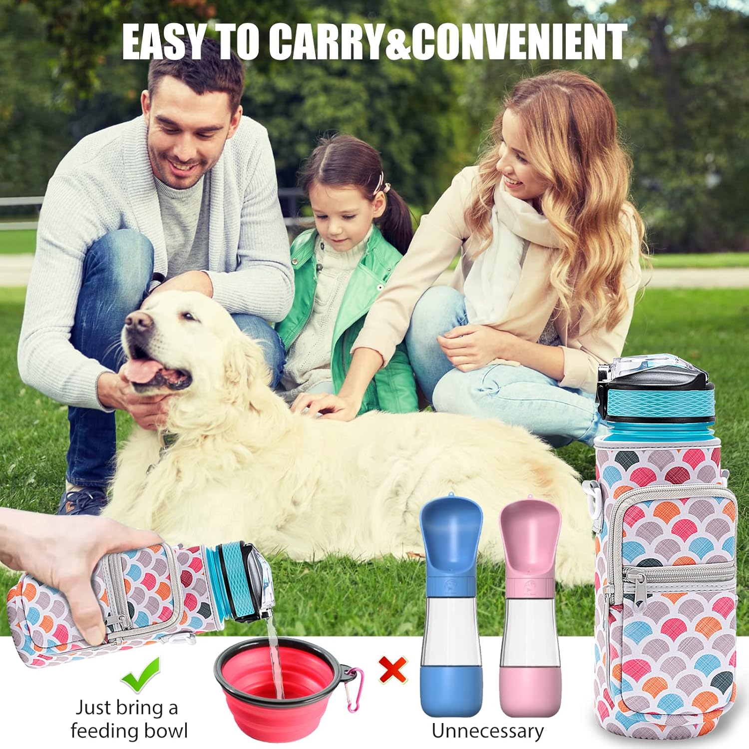Portabotellas de agua, soporte para botella de agua para caminar, senderismo, bolsa cruzada aislada con asa ajustable y correa de hombro para