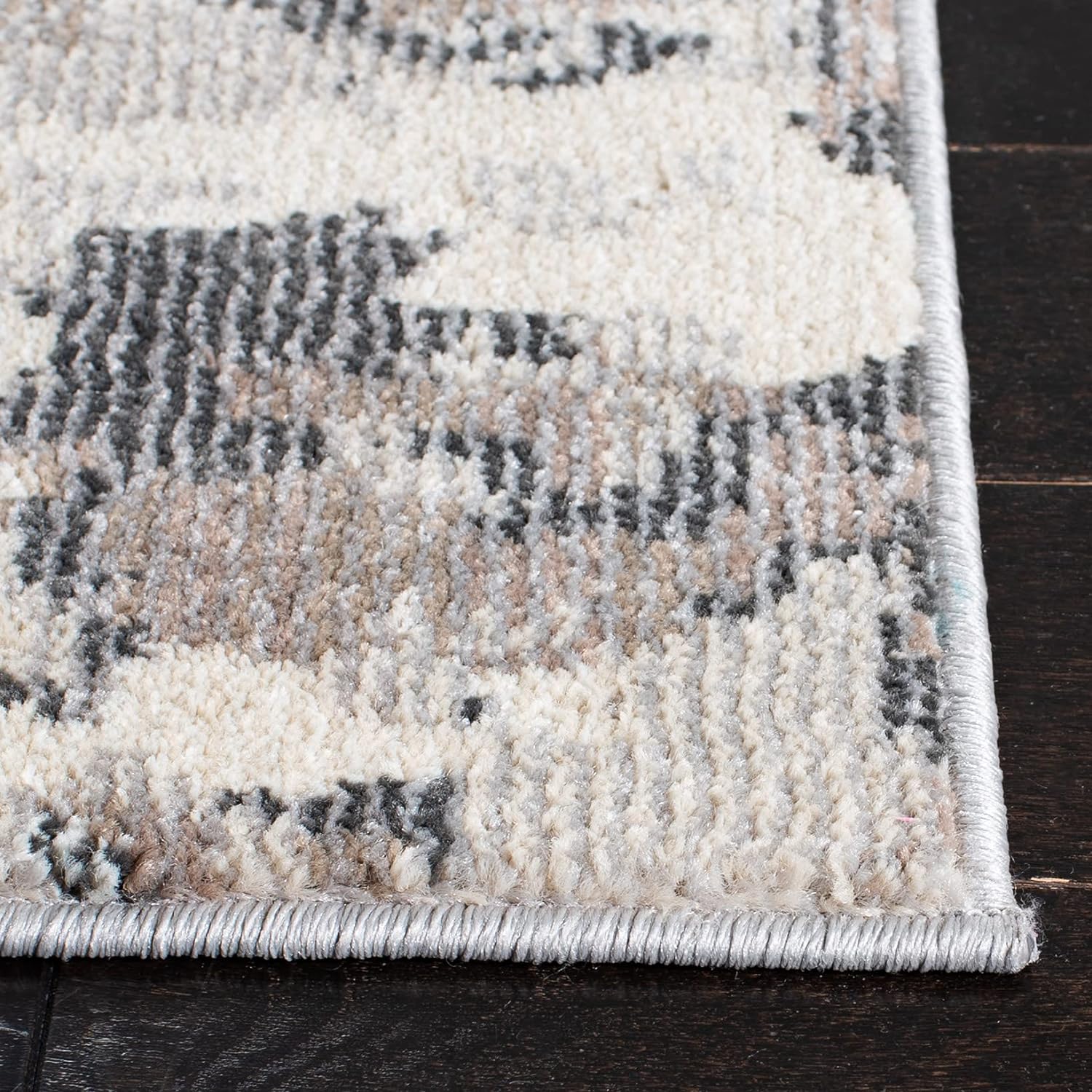 Safavieh MAD425G Madison Collection Alfombra de área de 10′ x 14′, gris y beige, diseño abstracto bohemio, no desprende pelusa, para áreas de alto