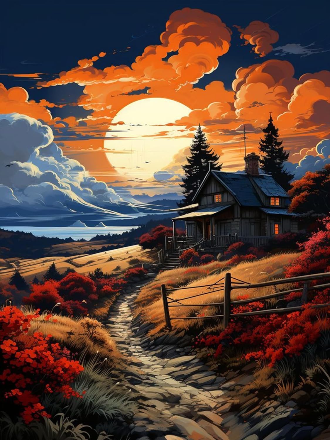 Meothan Kit de pintura por números para adultos, 16 x 12 pulgadas, lienzo de dibujo, pintura por números, arte para principiantes, niños y adultos,