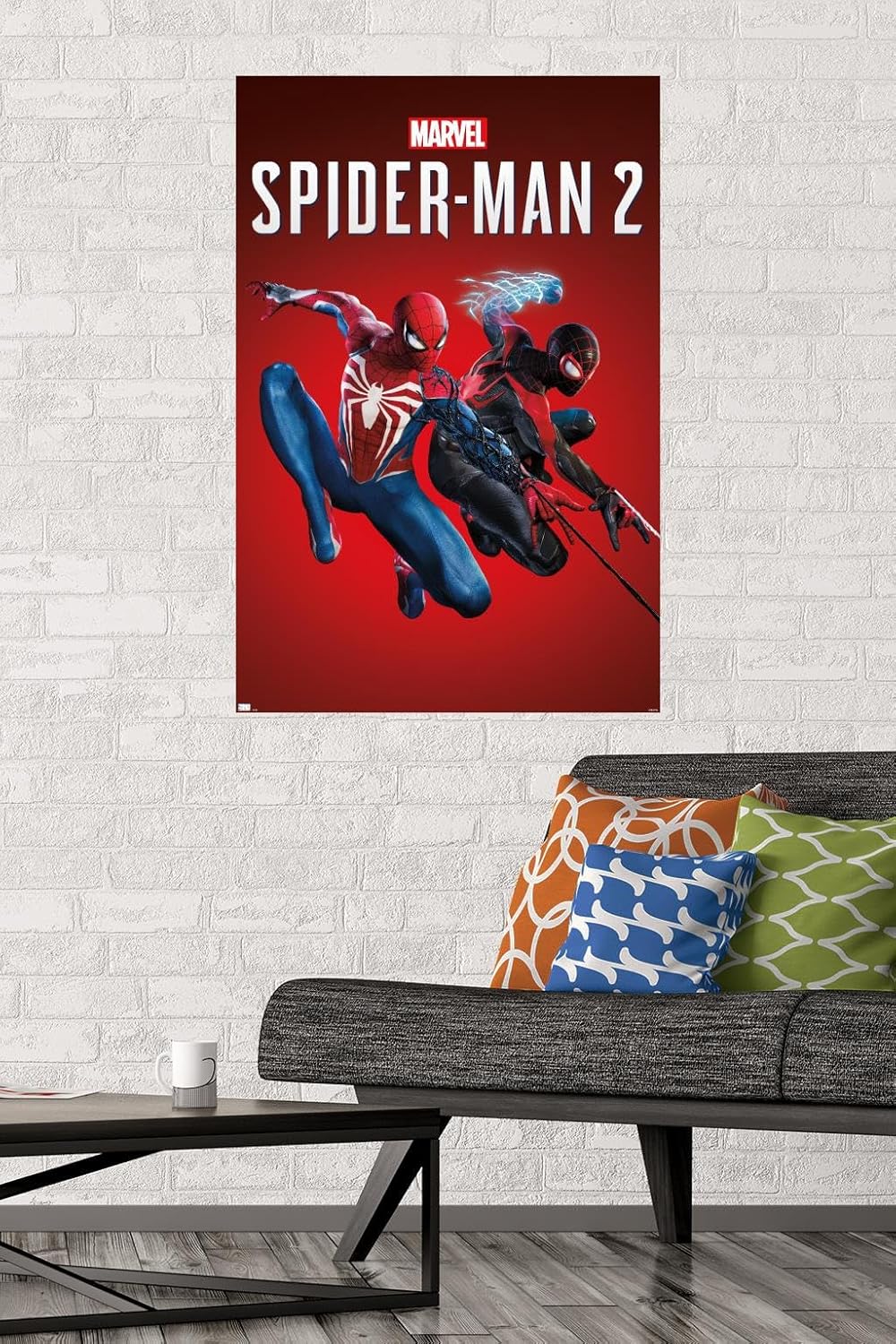 Trends International Marvel’s Spider-Man 2 – Póster de pared de arte clave, 22.37 x 34.00 pulgadas, paquete de póster y montaje prémium