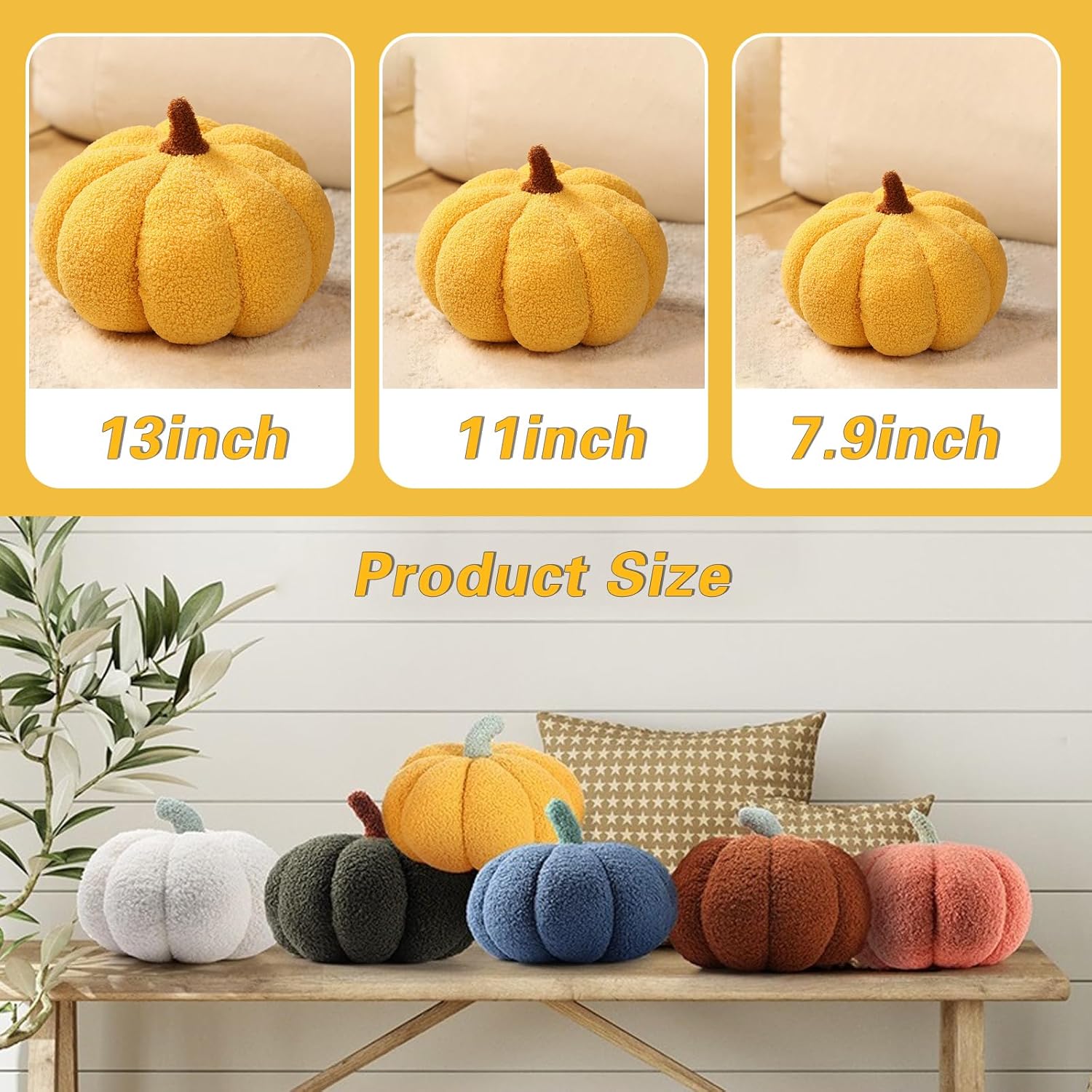 Almohada de calabaza, almohadas de calabaza de Halloween, almohada de calabaza 3D, almohada de calabaza para Halloween, fiesta de Acción de Gracias,