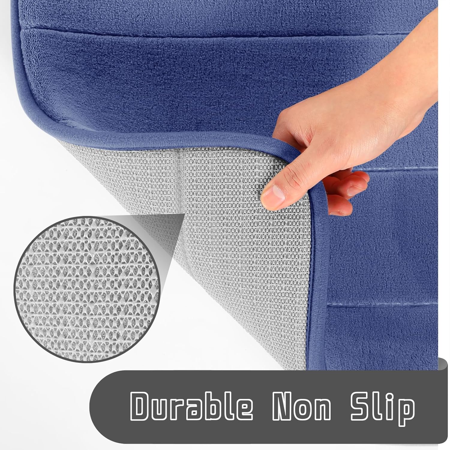 Yimobra – Juego de 2 alfombras de baño de espuma viscoelástica, en forma de U para inodoro, absorción de agua, antideslizantes, gruesas, secado